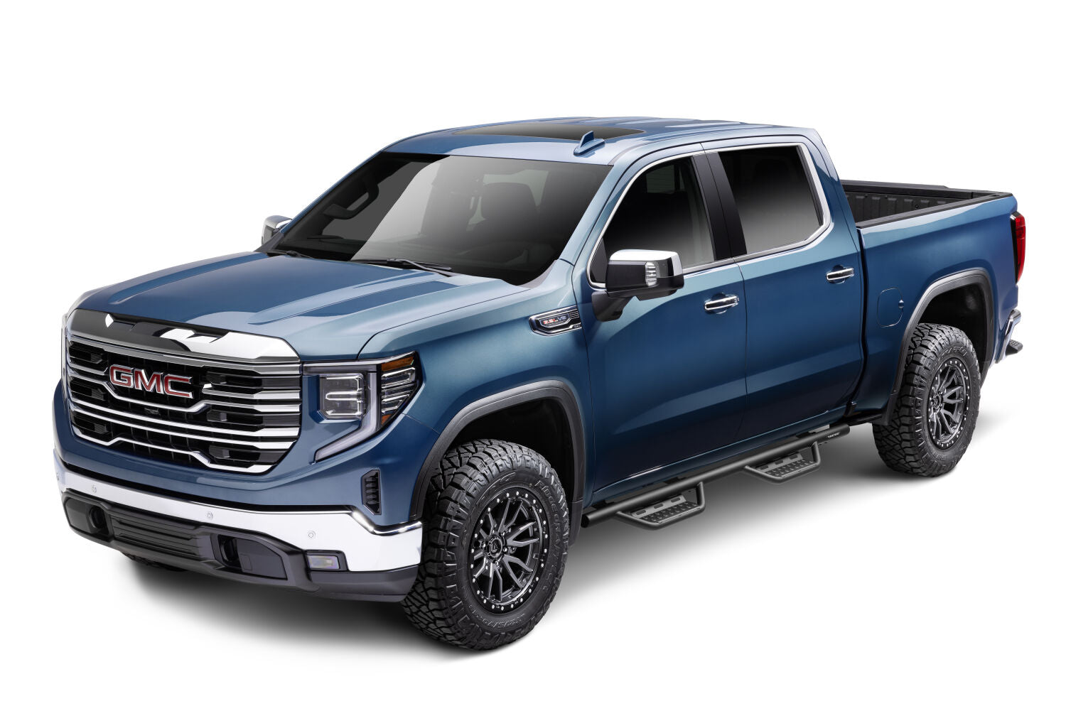 Nerf Step RS Bar Cab Length (2 Steps per Side) 2019 (New Body Style)-2025 Chevy Silverado/GMC Sierra 1500/2020-2025 2500 HD/3500 HD Crew Cab Textured Black NFab