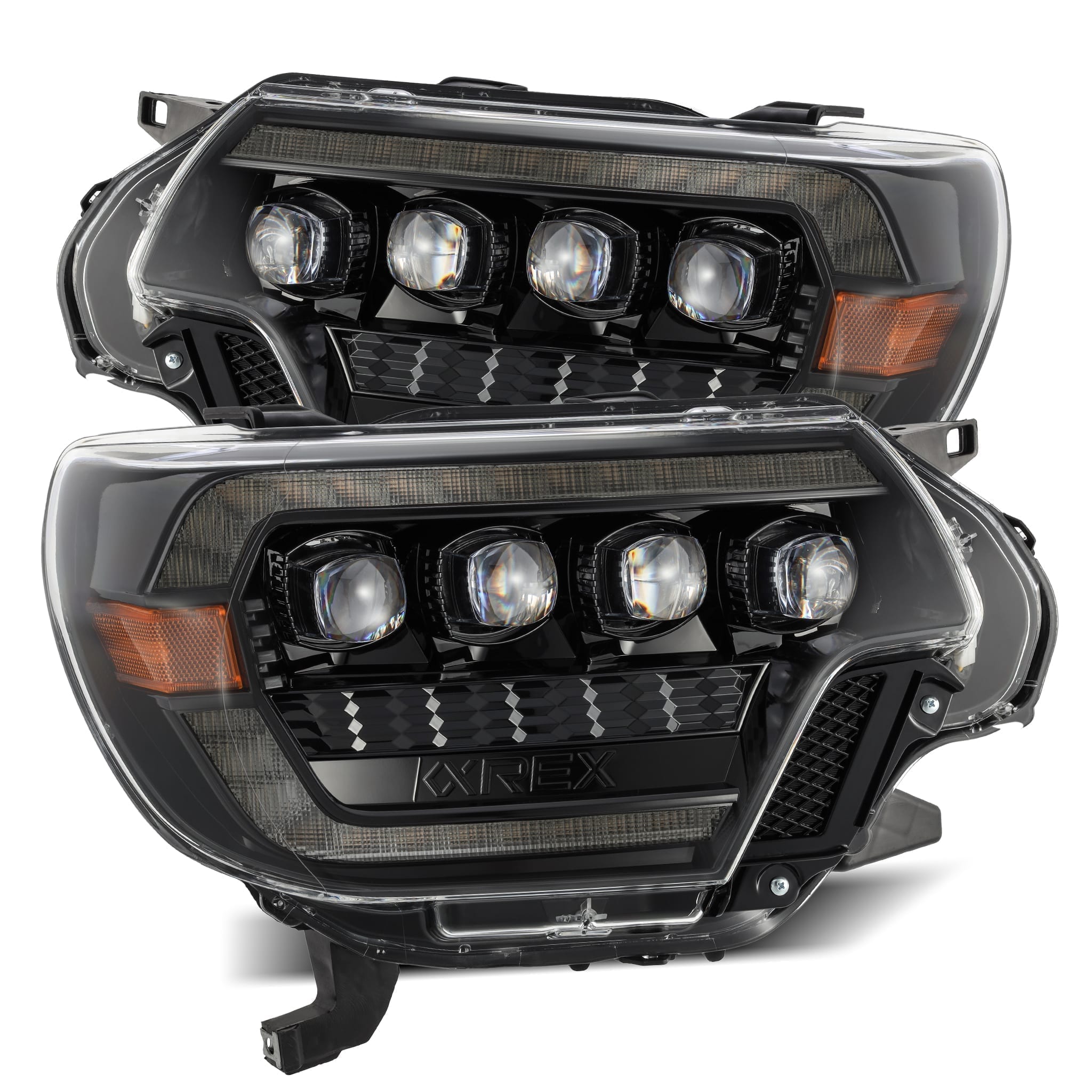 12-15 Toyota Tacoma NOVA-Series LED Projector Headlights in Alpha-Black - Apollo Off-Road