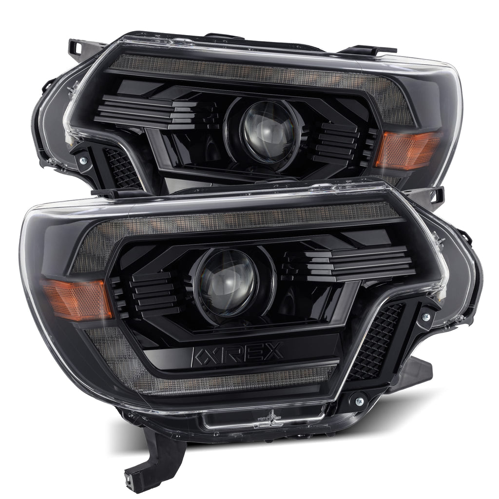 12-15 Toyota Tacoma PRO-Series Halogen Projector Headlights Alpha-Black - Apollo Off-Road