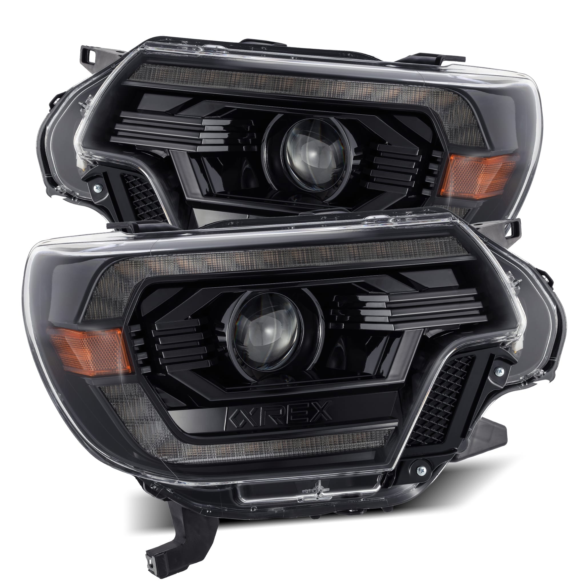 12-15 Toyota Tacoma PRO-Series Halogen Projector Headlights Alpha-Black - Apollo Off-Road