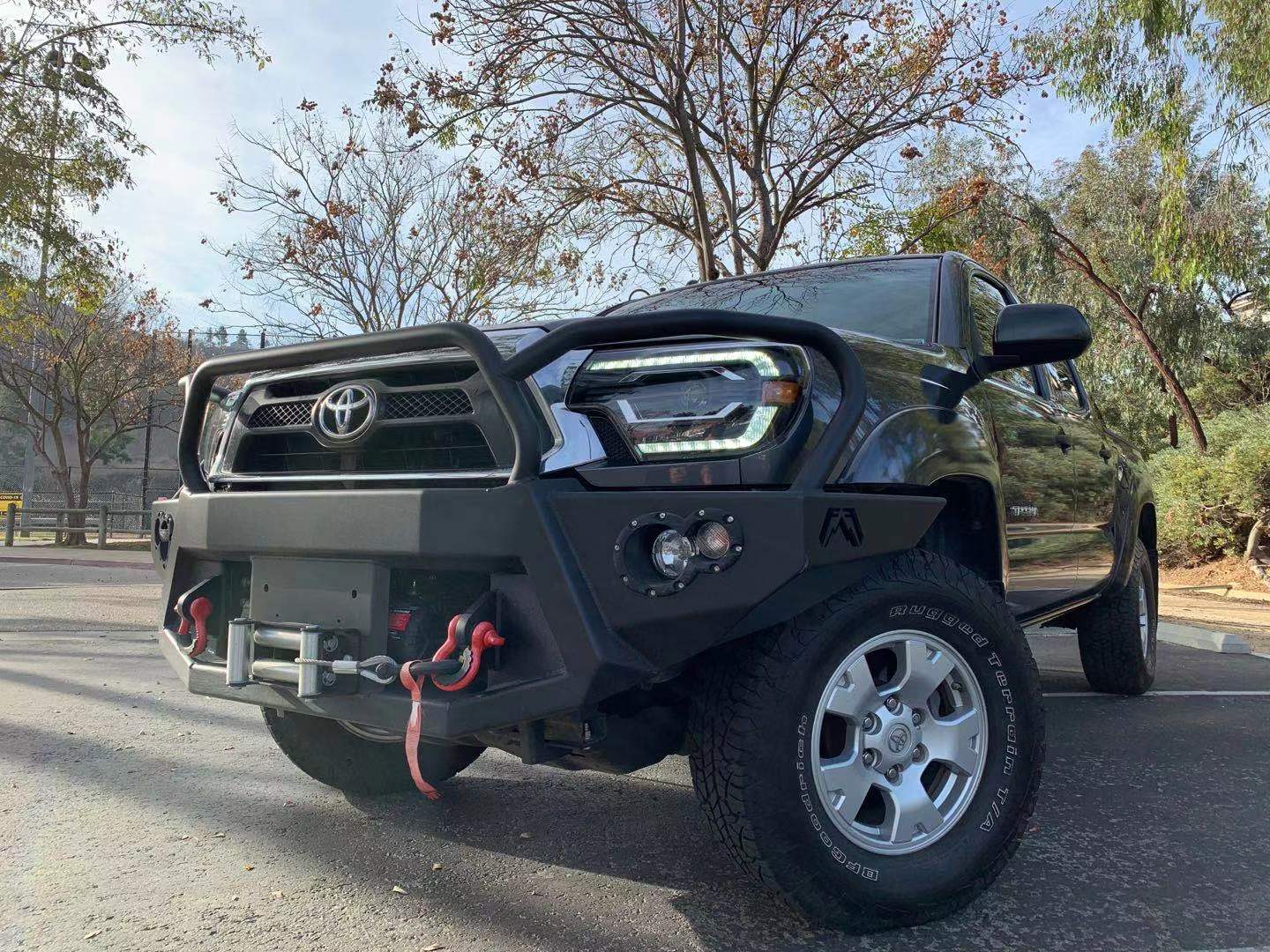 12-15 Toyota Tacoma PRO-Series Halogen Projector Headlights Alpha-Black - Apollo Off-Road