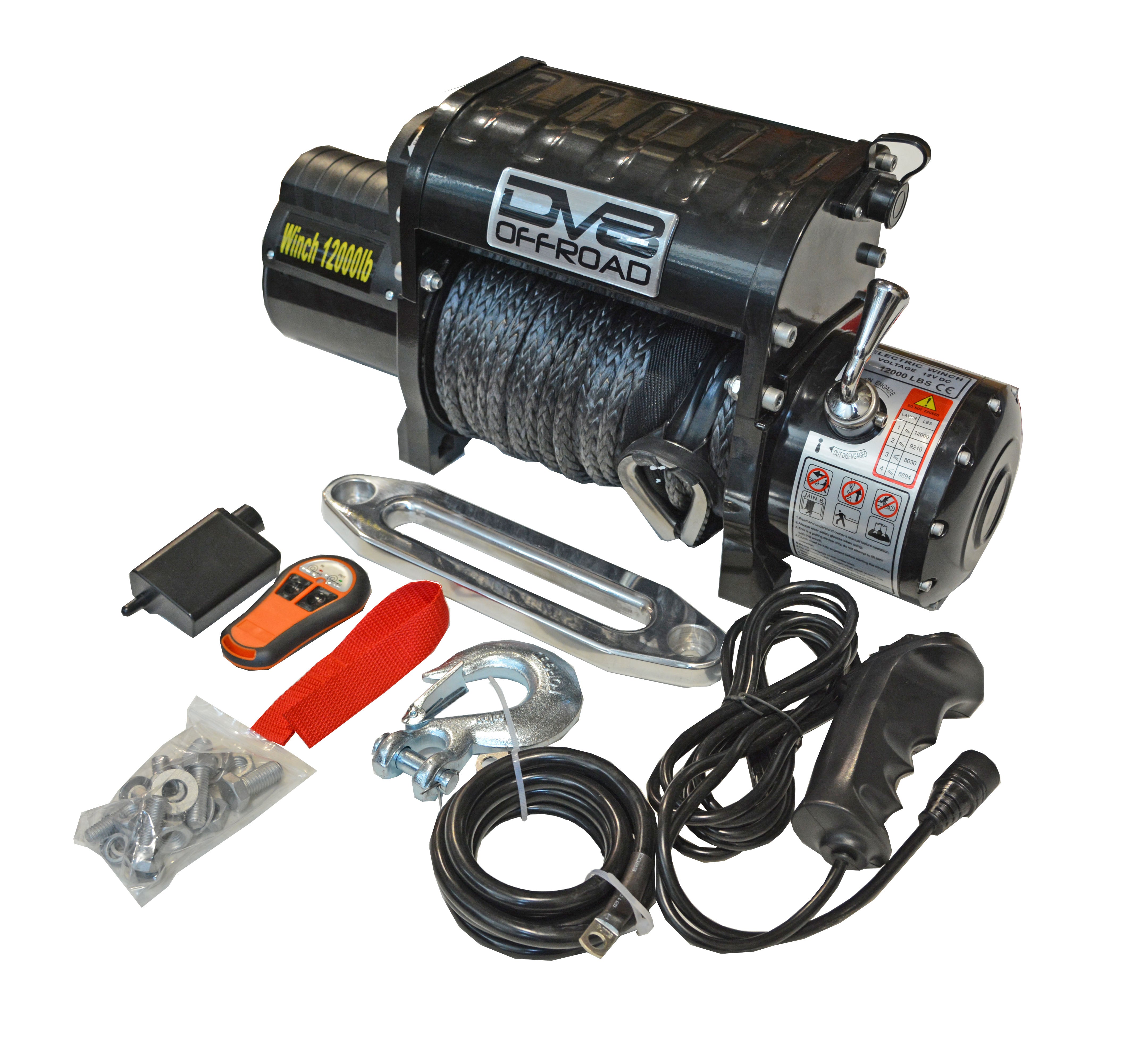 12,000 lbs. Winch With Synthetic Rope - Apollo Off-Road