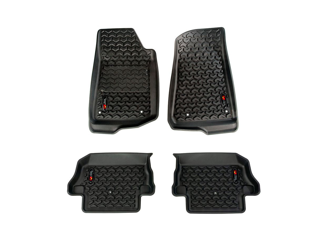 All Terrain Floor Liner Kit Front/Rear Black 18-20 Jeep Wrangler Jl 2 Dr Rugged Ridge