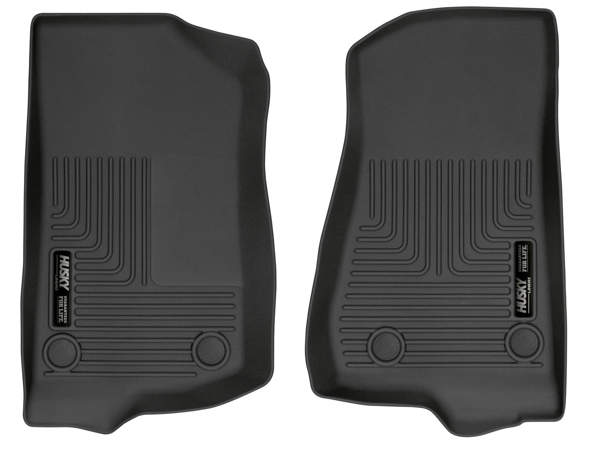 Weatherbeater Front Floor Liners For 2018-2024 Jeep Wrangler JL 2020-2025 Jeep Gladiator Husky Liners