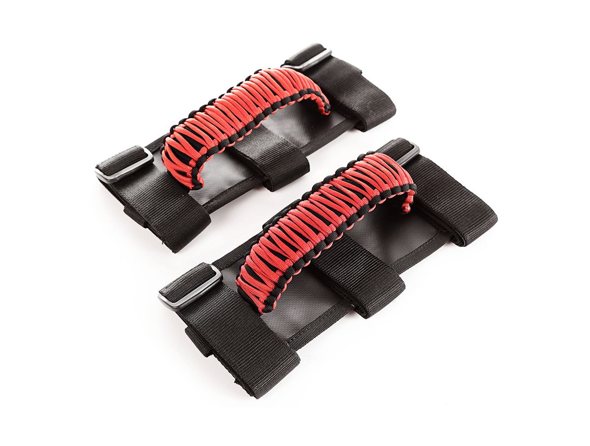Grab Handle Kit Paracord Red/Black 55-Present Jeep CJ/Wrangler/Gladiator Rugged Ridge