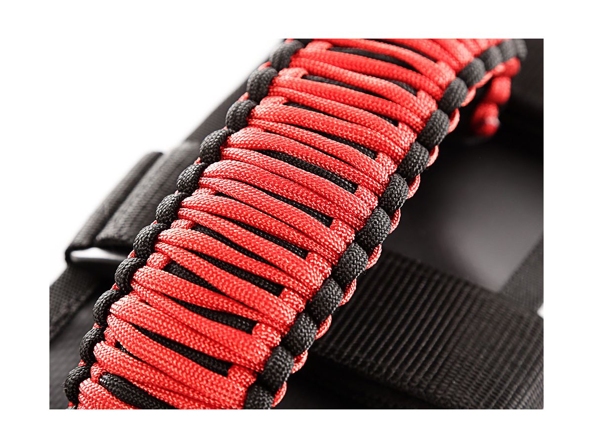 Grab Handle Kit Paracord Red/Black 55-Present Jeep CJ/Wrangler/Gladiator Rugged Ridge