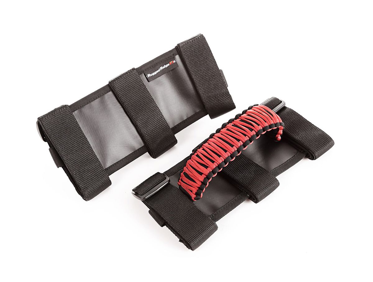 Grab Handle Kit Paracord Red/Black 55-Present Jeep CJ/Wrangler/Gladiator Rugged Ridge