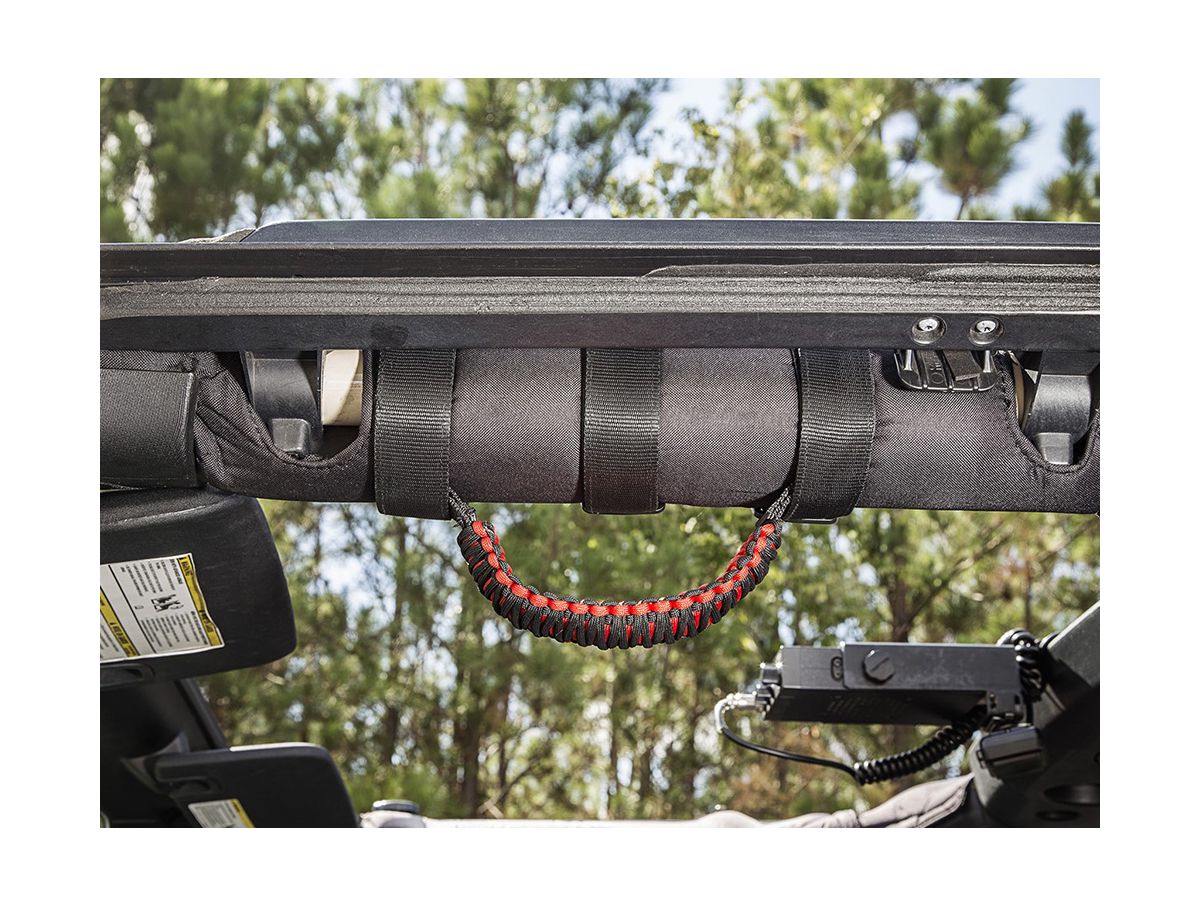 Grab Handle Kit Paracord Red/Black 55-Present Jeep CJ/Wrangler/Gladiator Rugged Ridge