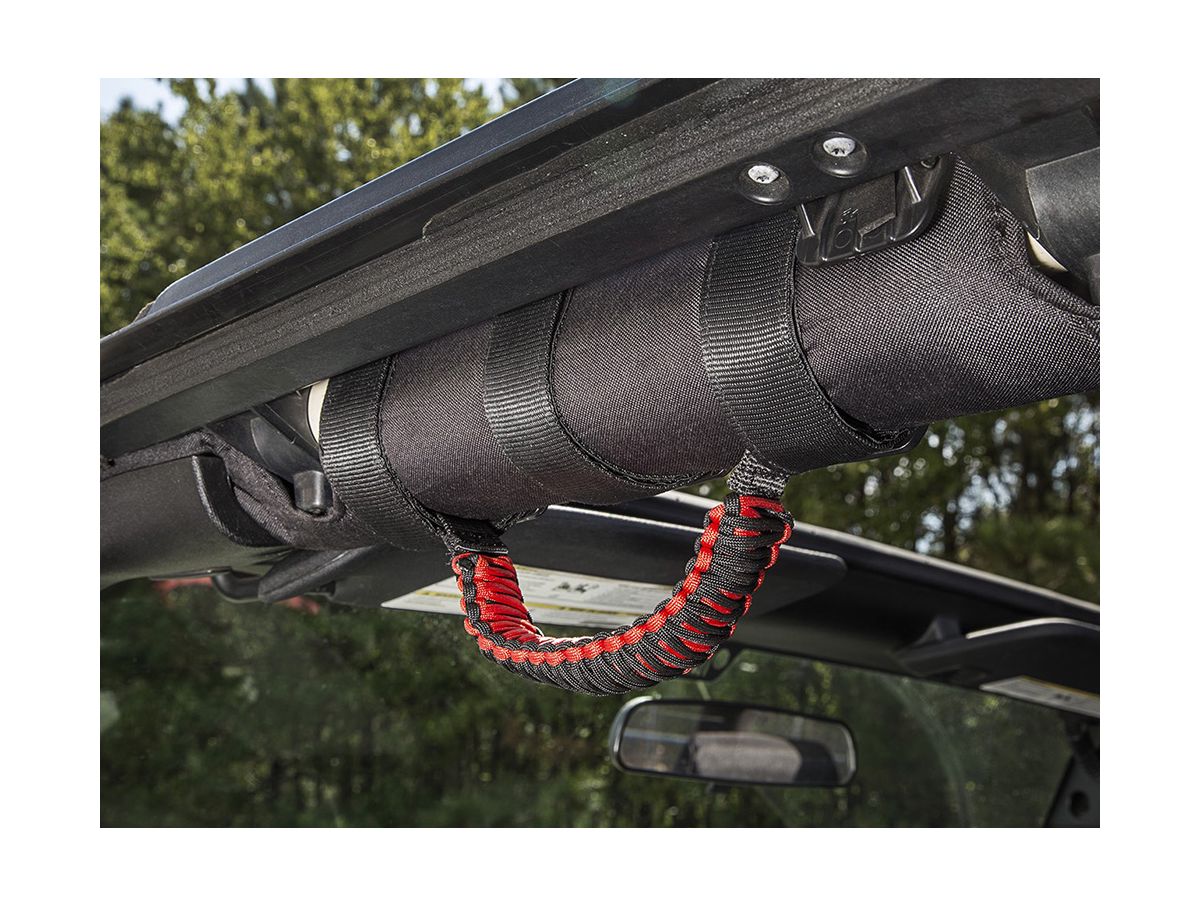 Grab Handle Kit Paracord Red/Black 55-Present Jeep CJ/Wrangler/Gladiator Rugged Ridge