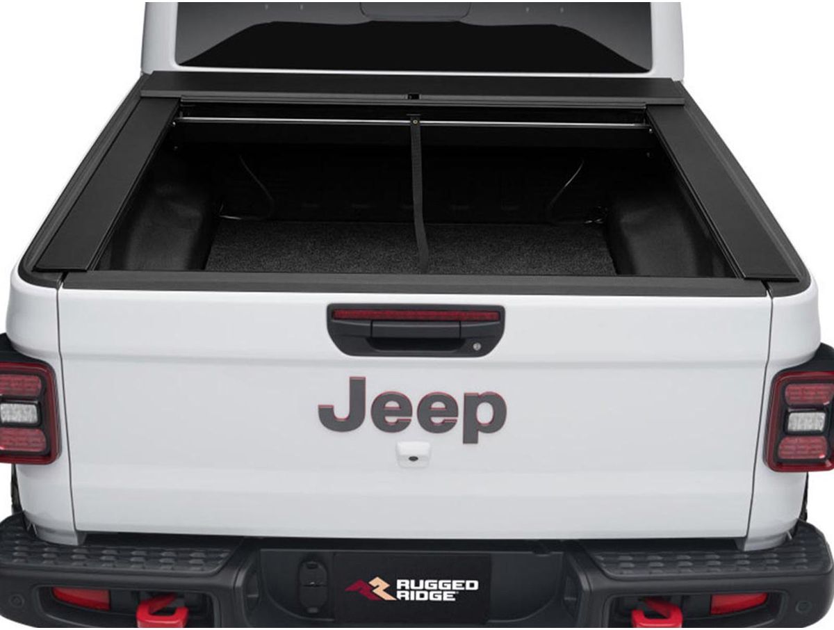 Armis Retractable Locking Bed Covr W/Trail Rails 20-Present Jeep Gladiator JT Rugged Ridge