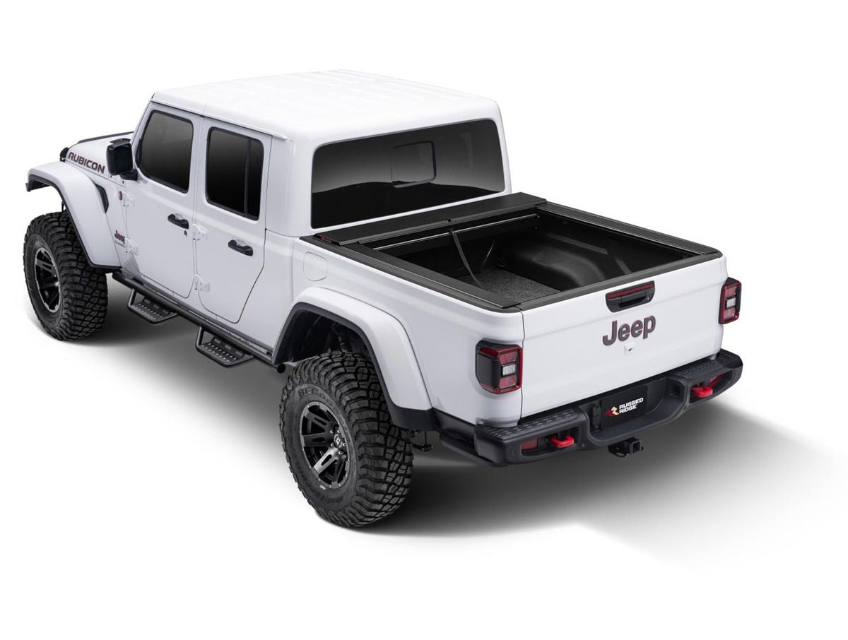 Armis Retractable Locking Bed Covr W/Trail Rails 20-Present Jeep Gladiator JT Rugged Ridge