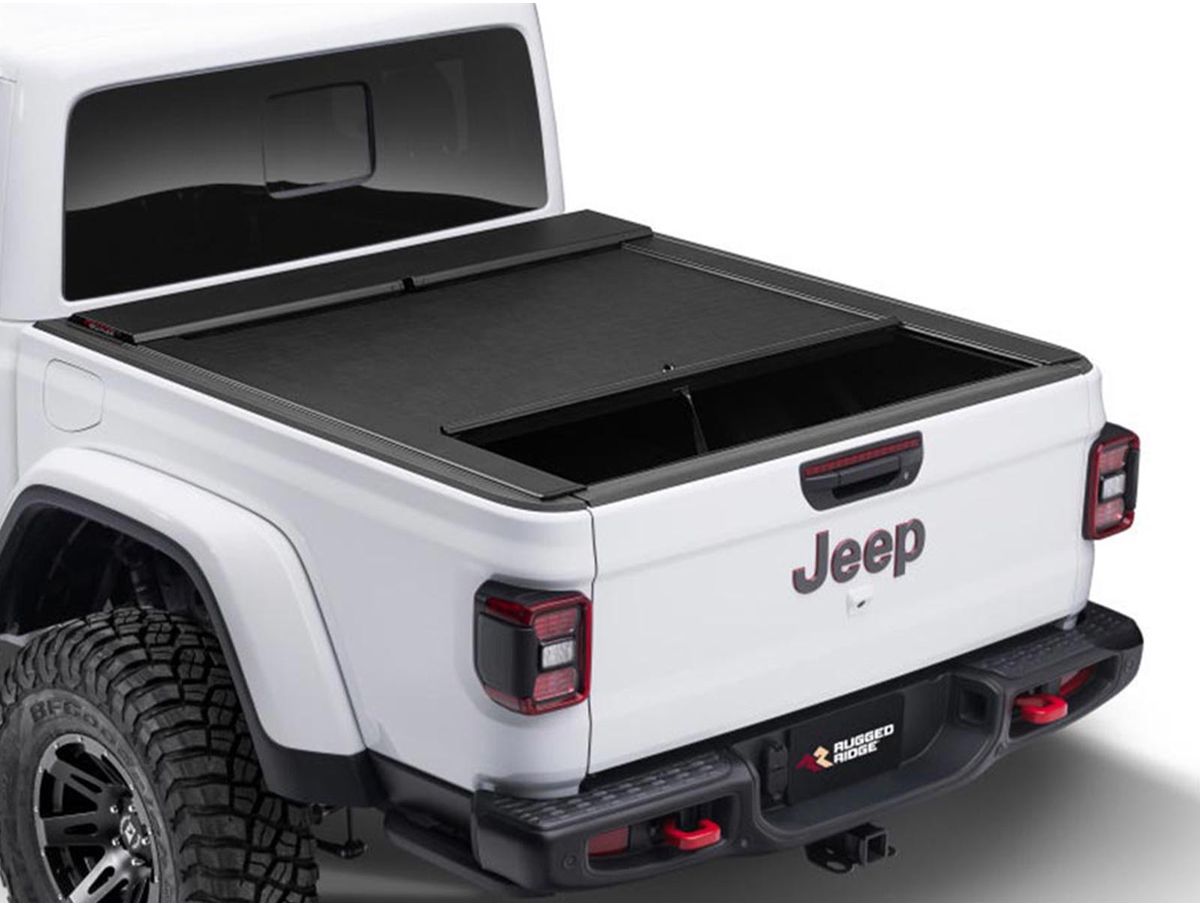 Armis Retractable Locking Bed Cvr W/o Trail Rails 20-Present Jeep Gladiator JT Rugged Ridge