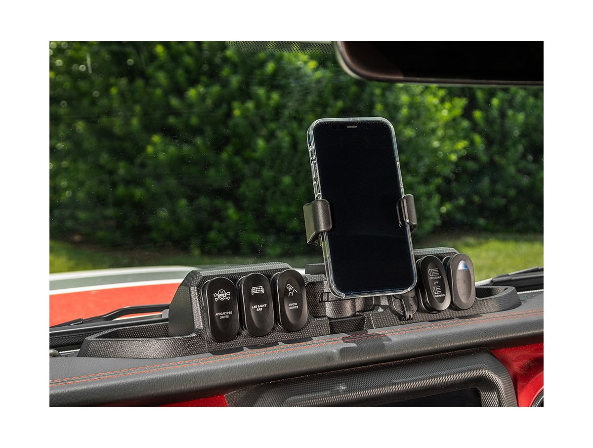 Dash Mount Pod W/Wireless Chrg Black Jeep Rugged Ridge