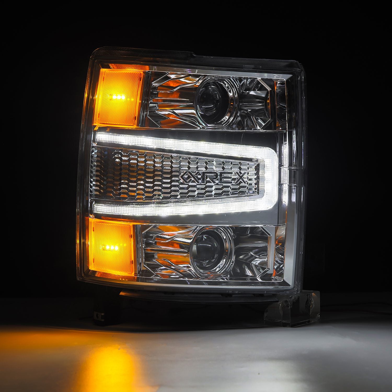 14-15 Chevrolet Silverado LUXX-Series Projector Headlights Chrome - Apollo Off-Road