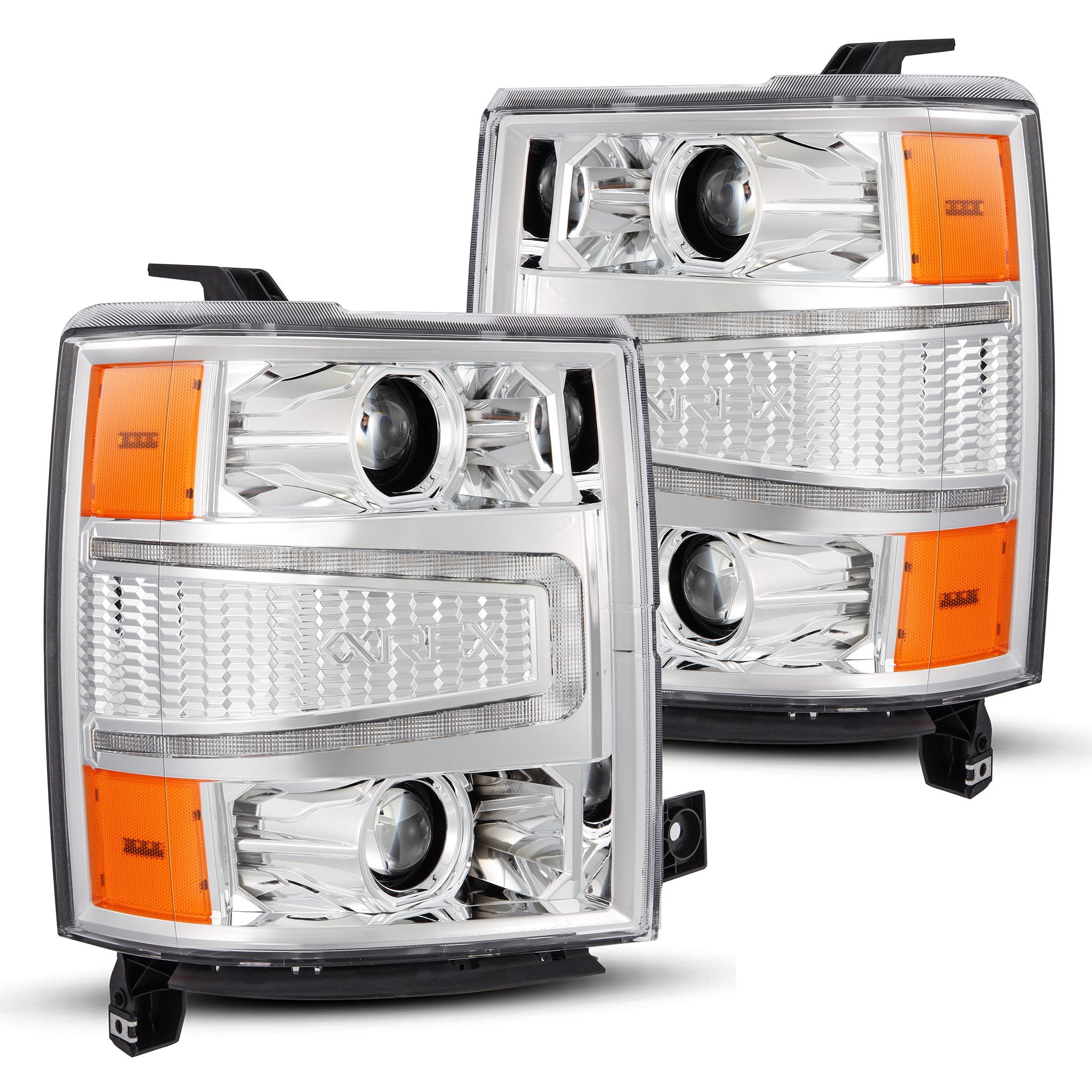 14-15 Chevrolet Silverado LUXX-Series Projector Headlights Chrome - Apollo Off-Road