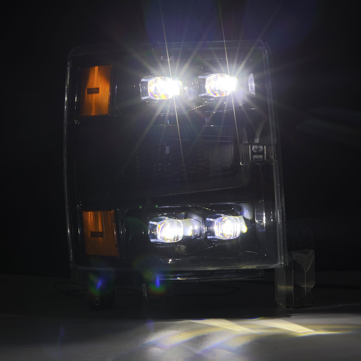 14-15 Chevrolet Silverado NOVA-Series LED Projector Headlights in Alpha-Black - Apollo Off-Road