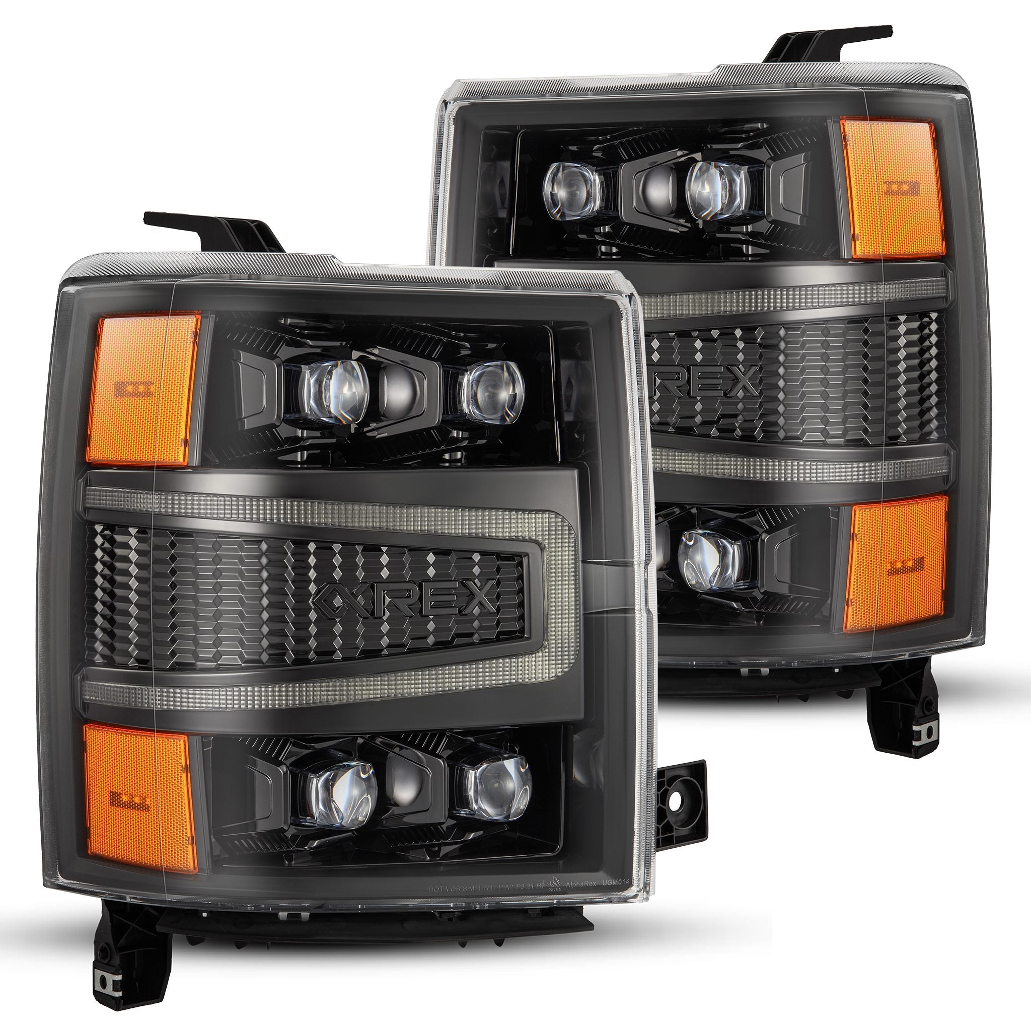 14-15 Chevrolet Silverado NOVA-Series LED Projector Headlights in Alpha-Black - Apollo Off-Road