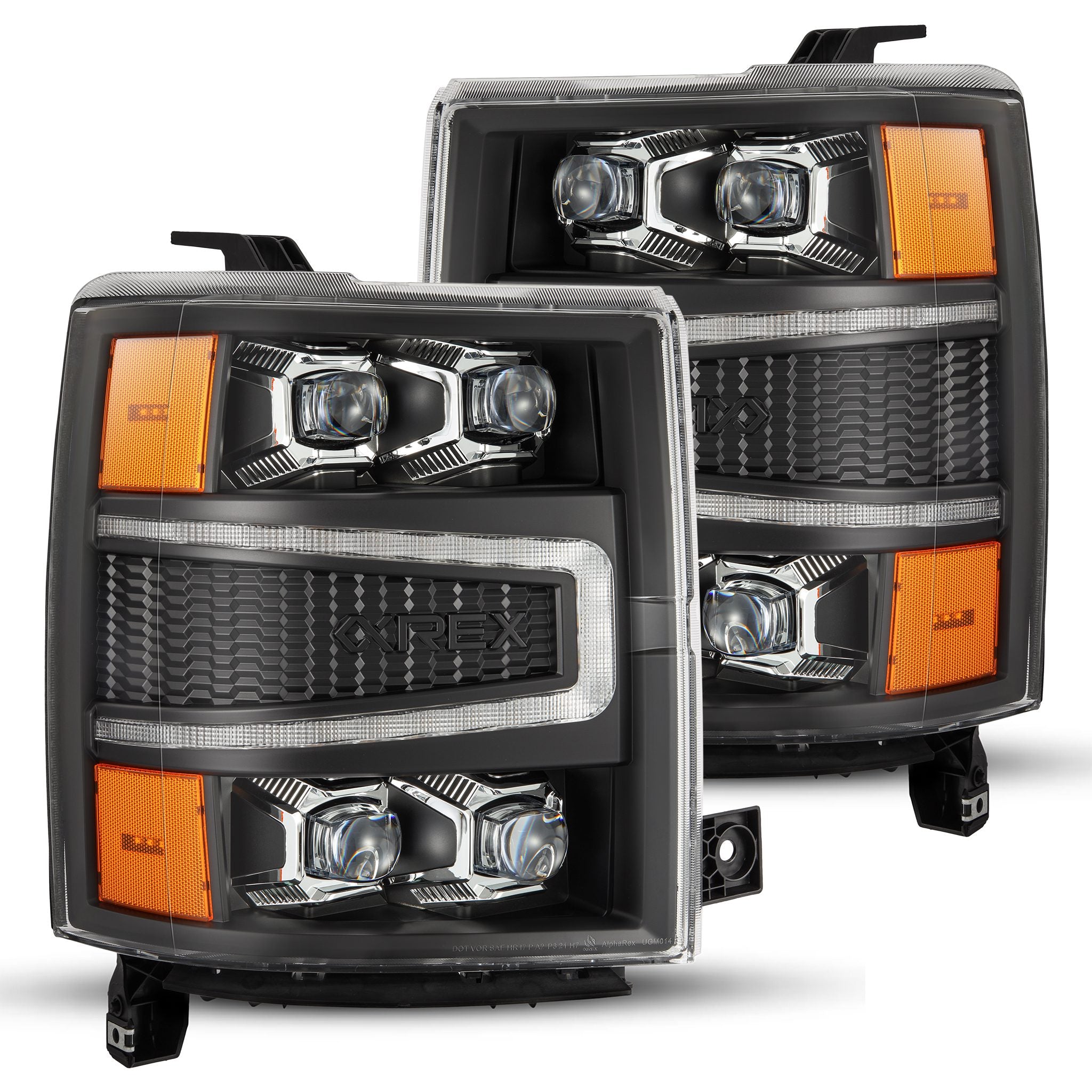14-15 Chevrolet Silverado NOVA-Series LED Projector Headlights in Black - Apollo Off-Road