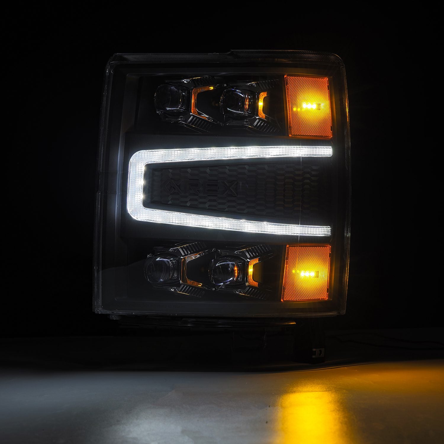 14-15 Chevrolet Silverado NOVA-Series LED Projector Headlights in Black - Apollo Off-Road