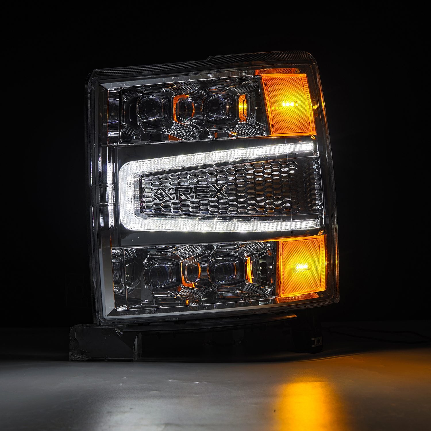 14-15 Chevrolet Silverado NOVA-Series LED Projector Headlights in Chrome - Apollo Off-Road