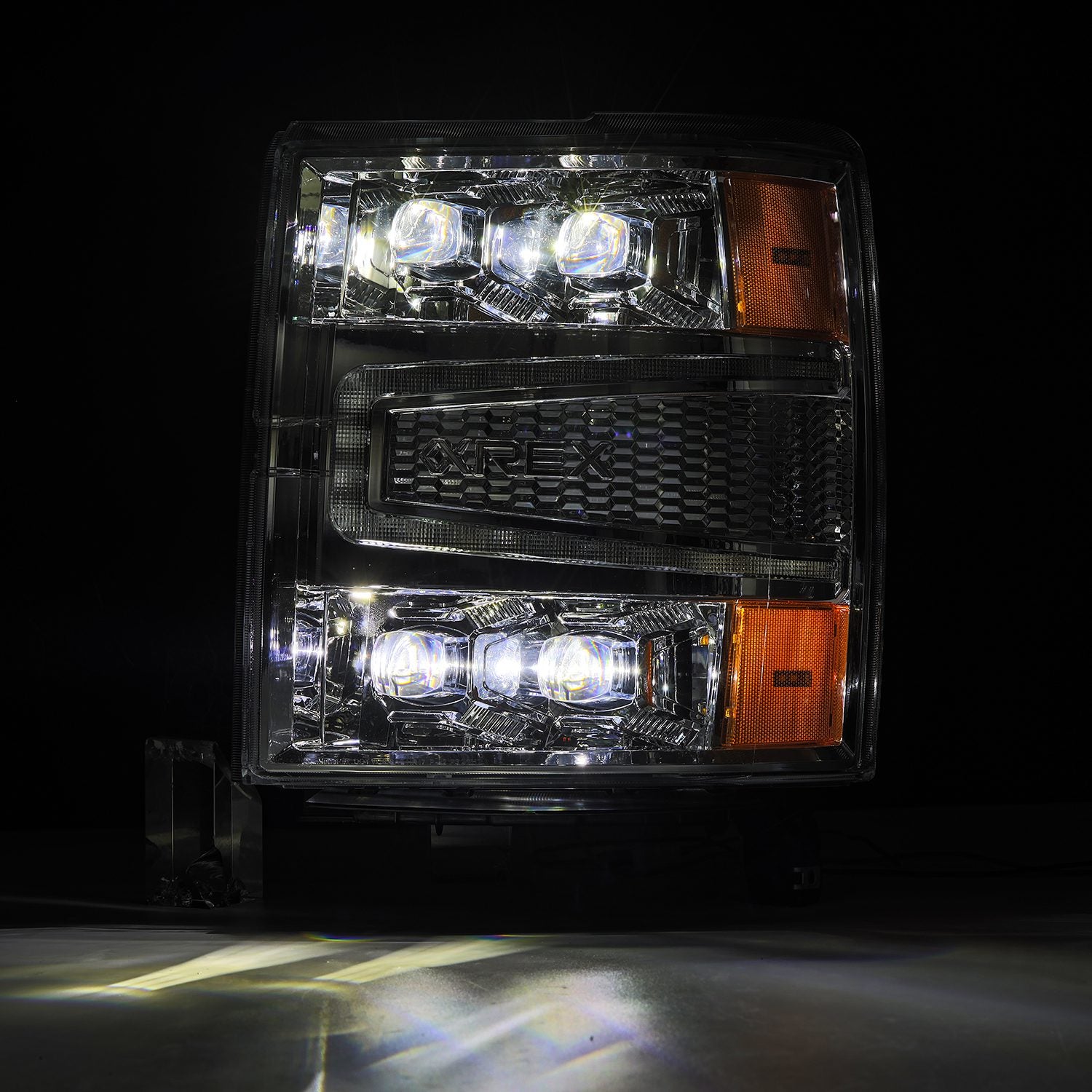 14-15 Chevrolet Silverado NOVA-Series LED Projector Headlights in Chrome - Apollo Off-Road
