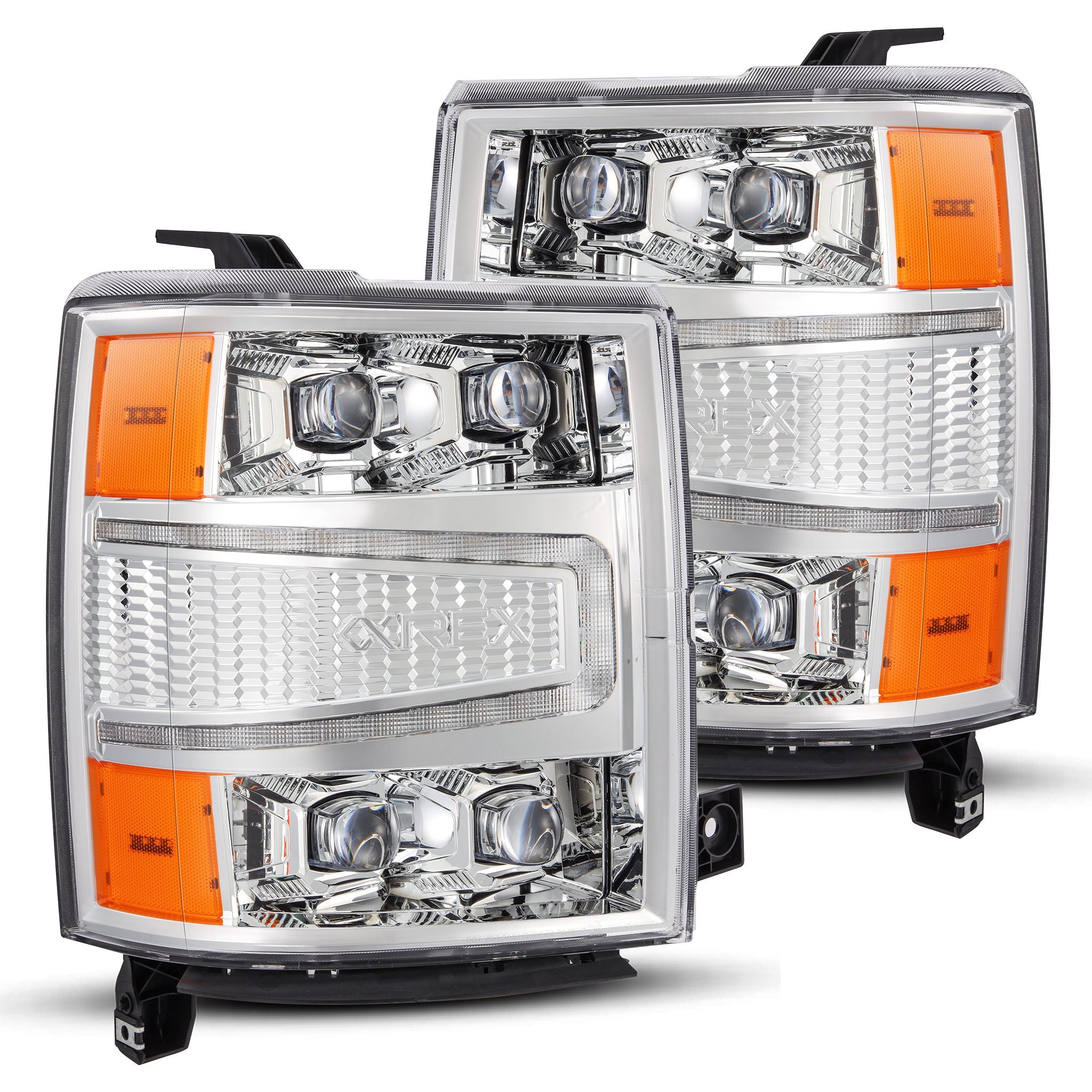 14-15 Chevrolet Silverado NOVA-Series LED Projector Headlights in Chrome - Apollo Off-Road