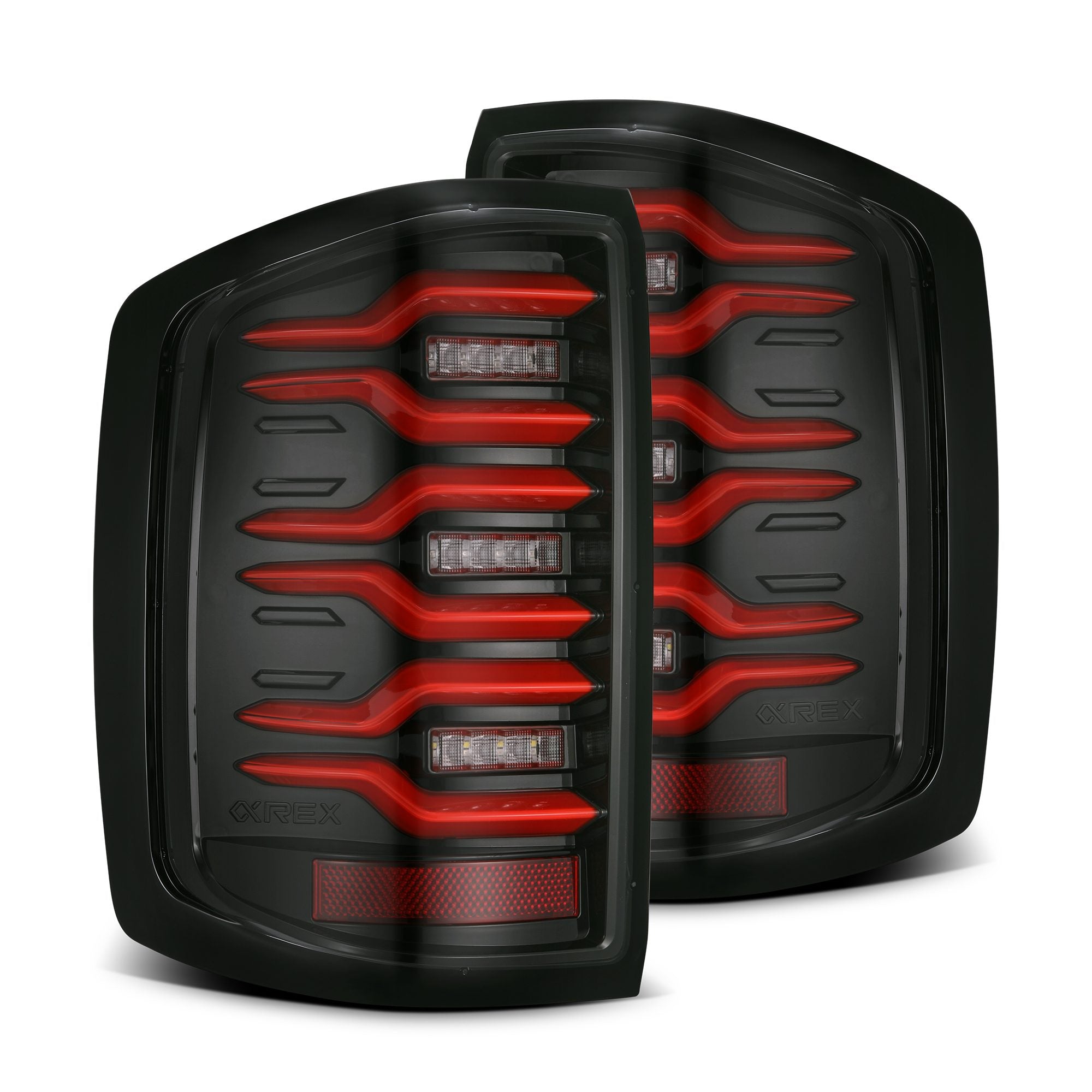14-18 Chevrolet Silverado LUXX-Series LED Taillights Black-Red - Apollo Off-Road