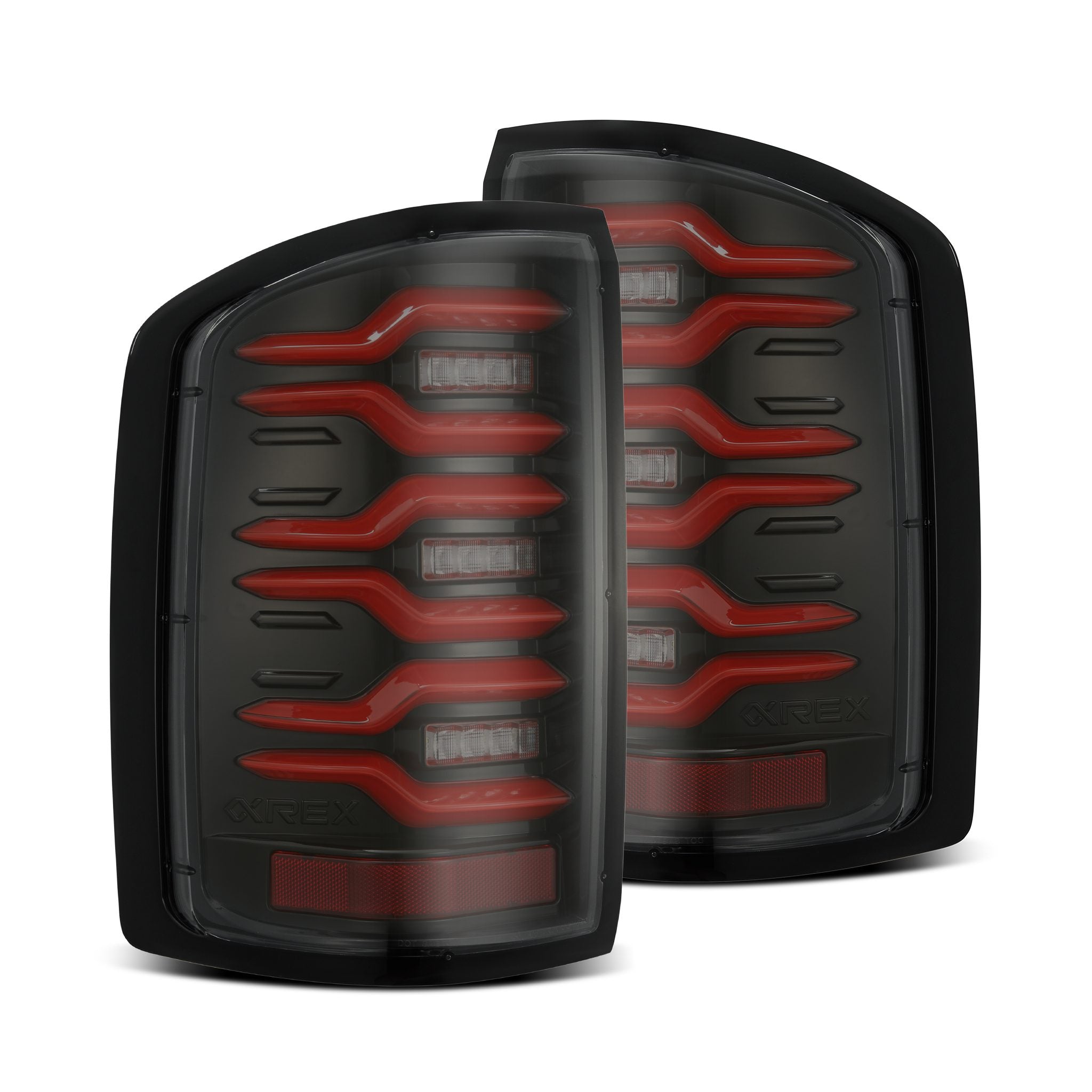 14-18 GMC Sierra LUXX-Series LED Taillights Black Red - Apollo Off-Road
