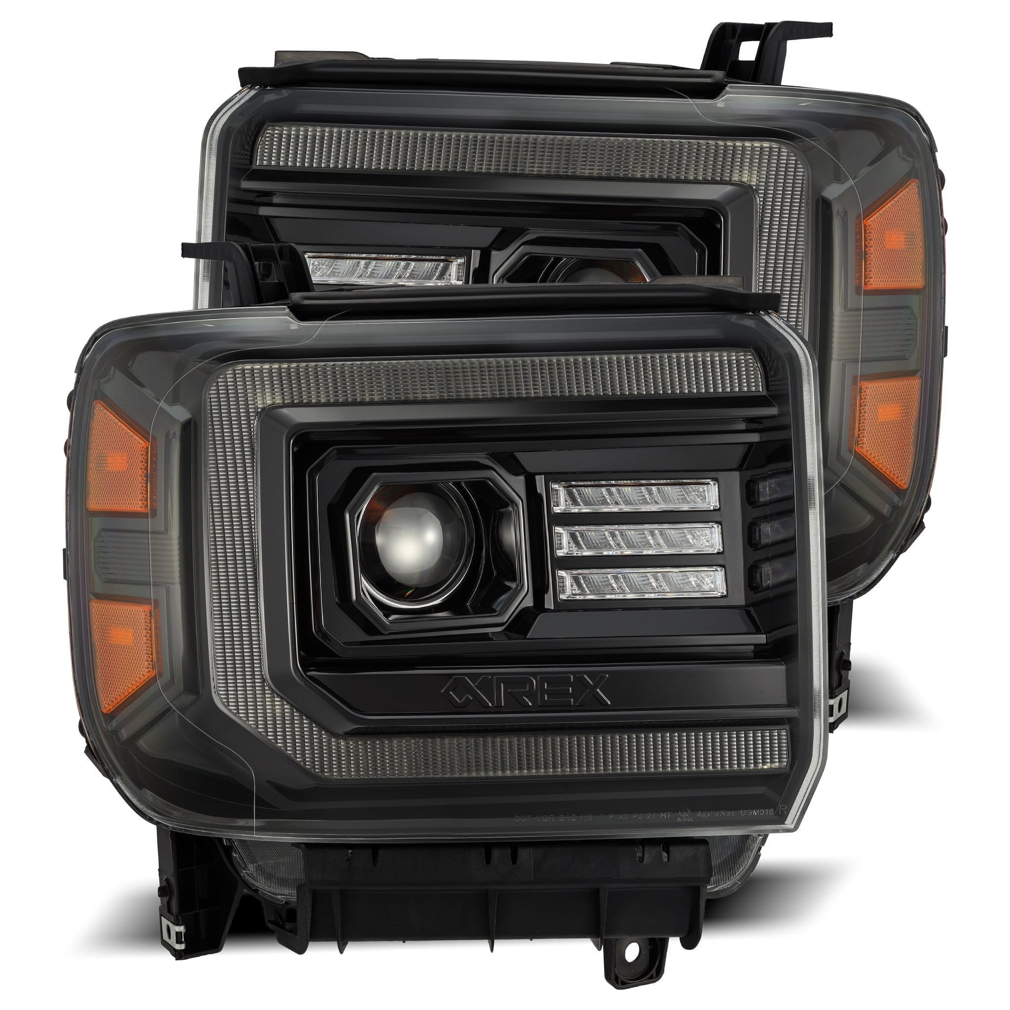 14-18 GMC Sierra LUXX-Series Projector Headlights Alpha-Black - Apollo Off-Road