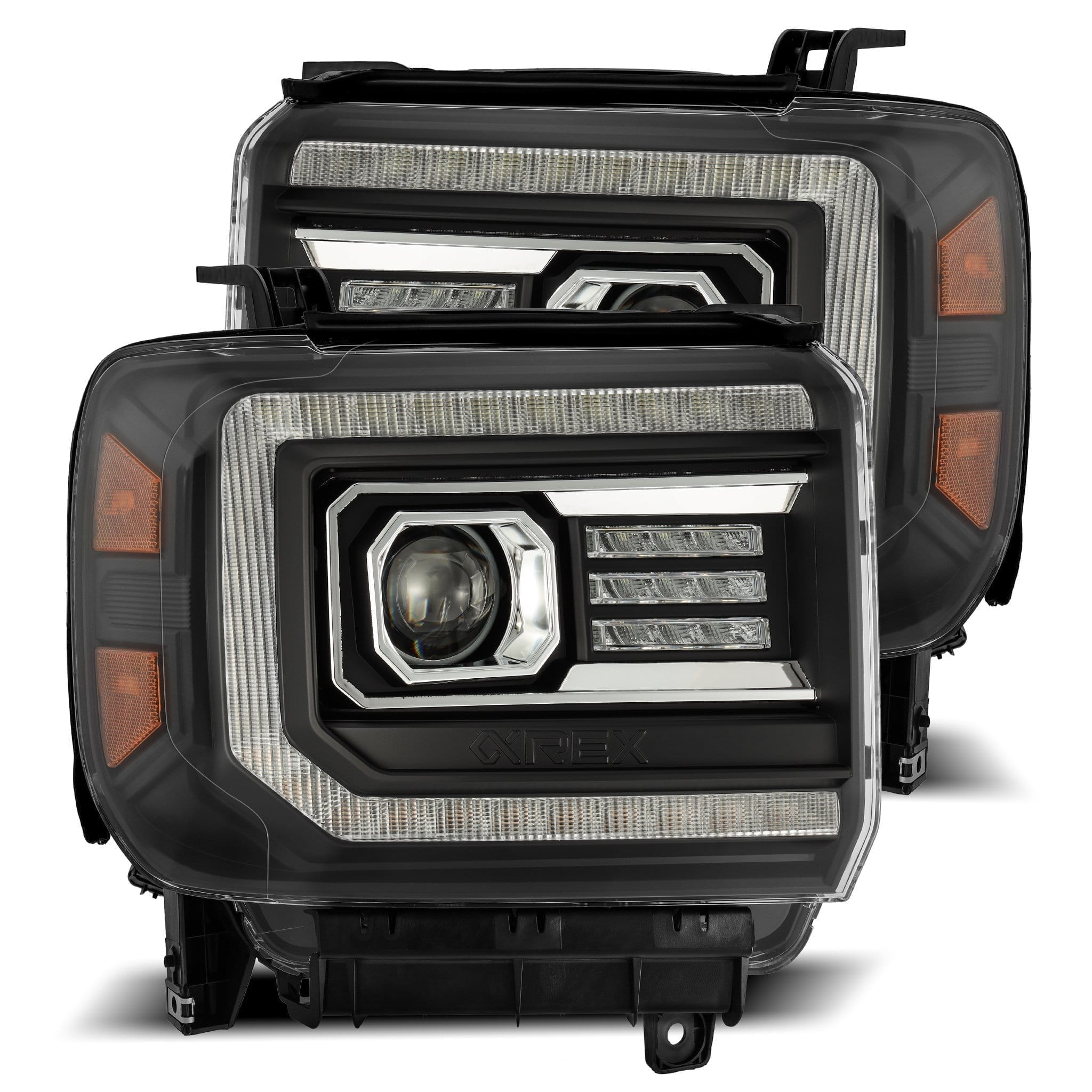 14-18 GMC Sierra LUXX-Series Projector Headlights Black - Apollo Off-Road