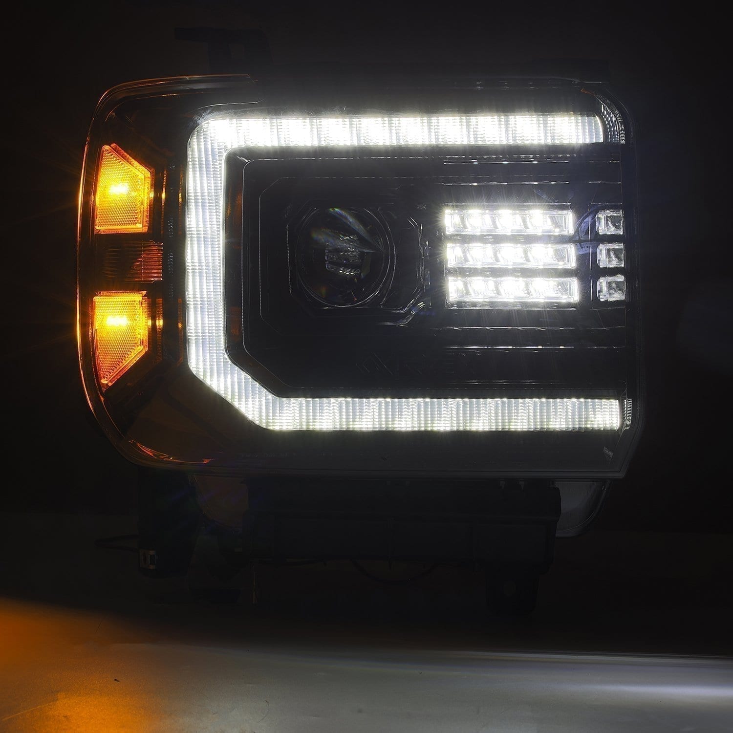 14-18 GMC Sierra LUXX-Series Projector Headlights Black - Apollo Off-Road