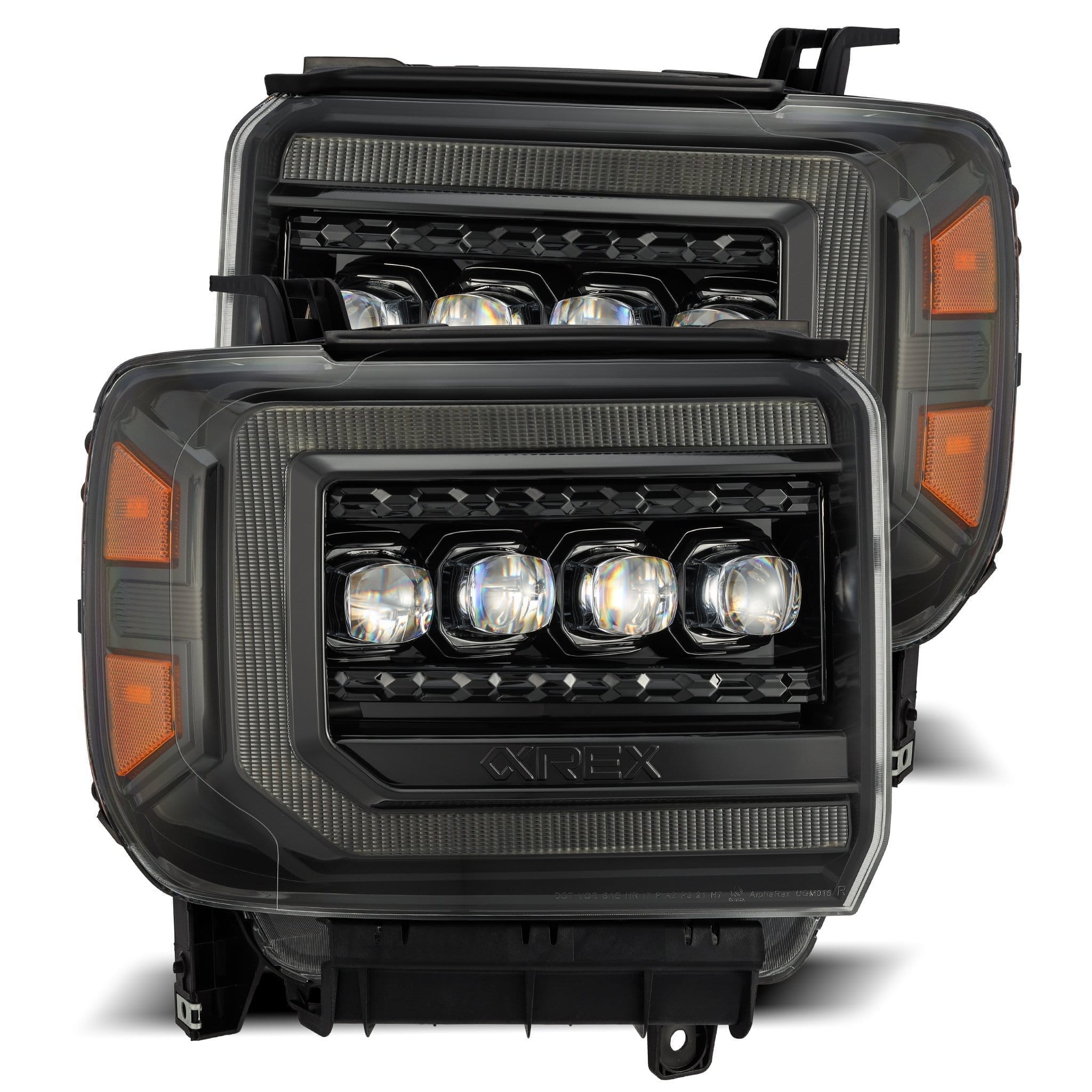 14-18 GMC Sierra NOVA-Series LED Projector Headlights in Alpha-Black - Apollo Off-Road