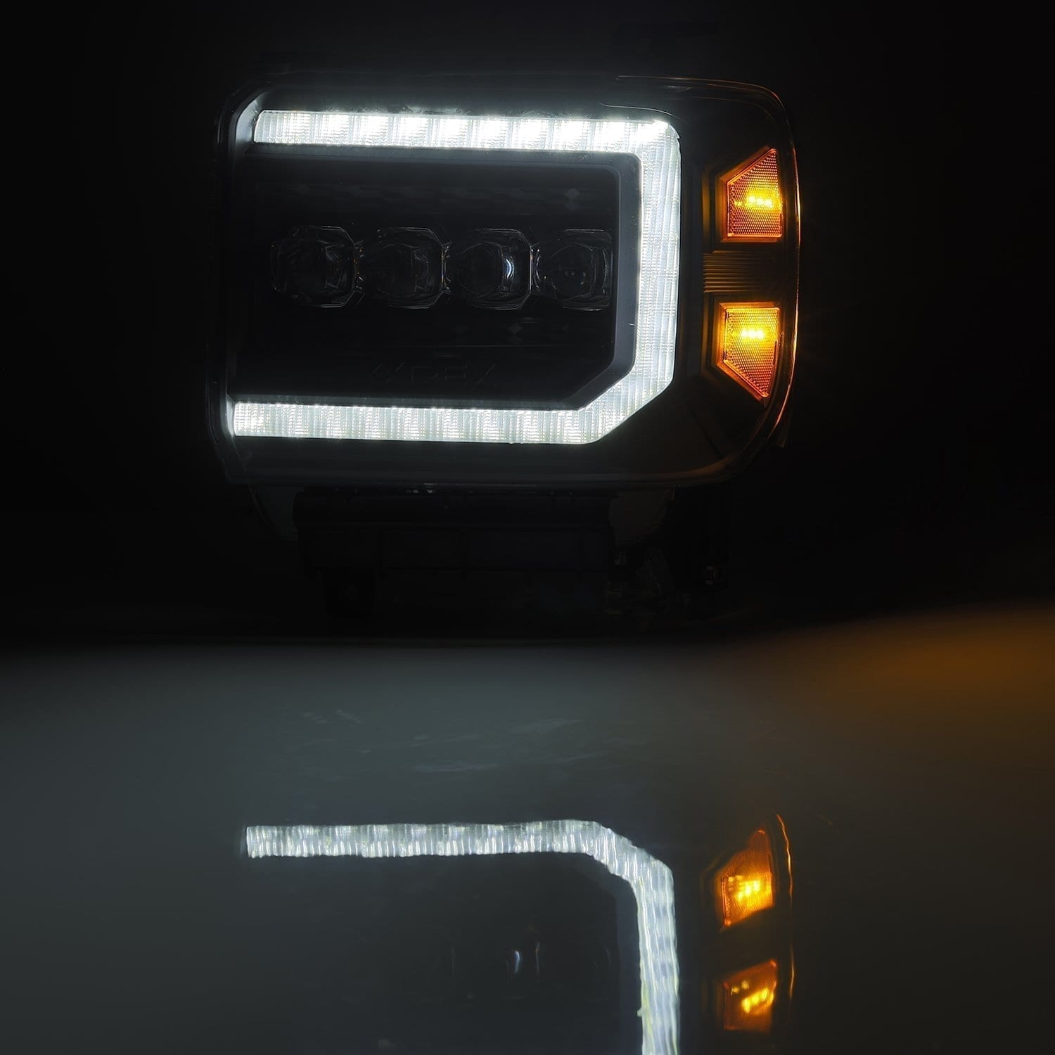 14-18 GMC Sierra NOVA-Series LED Projector Headlights in Black - Apollo Off-Road