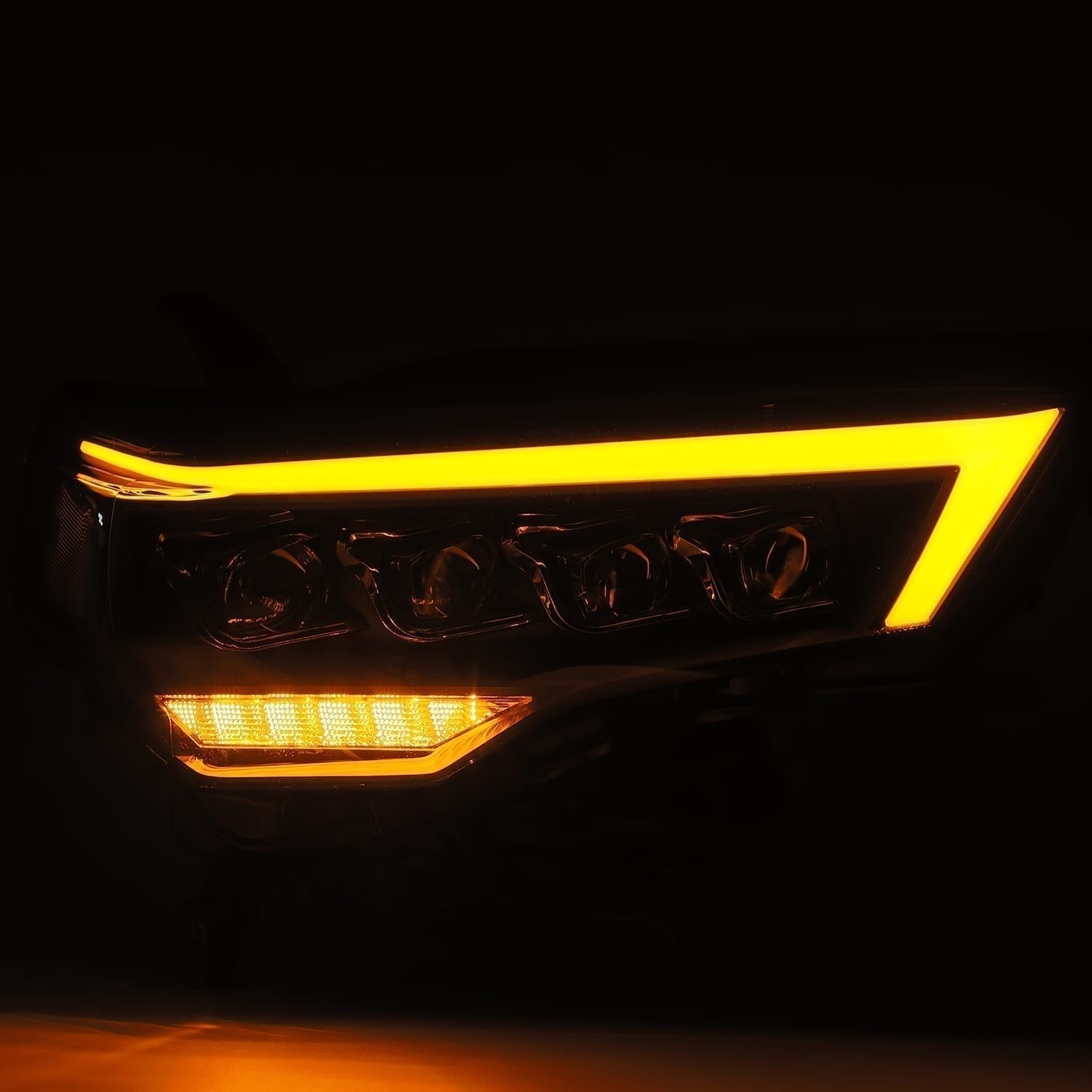 14-20 Toyota 4Runner NOVA-Series LED Projector Headlights Plank Style Design Midnight Black - Apollo Off-Road