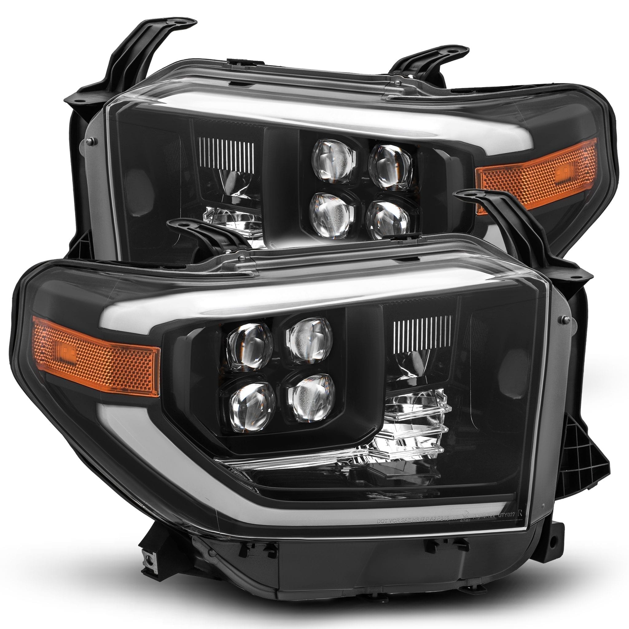 14-20 Toyota Tundra NOVA-Series LED Projector Headlights Plank Style Design Midnight Black - Apollo Off-Road