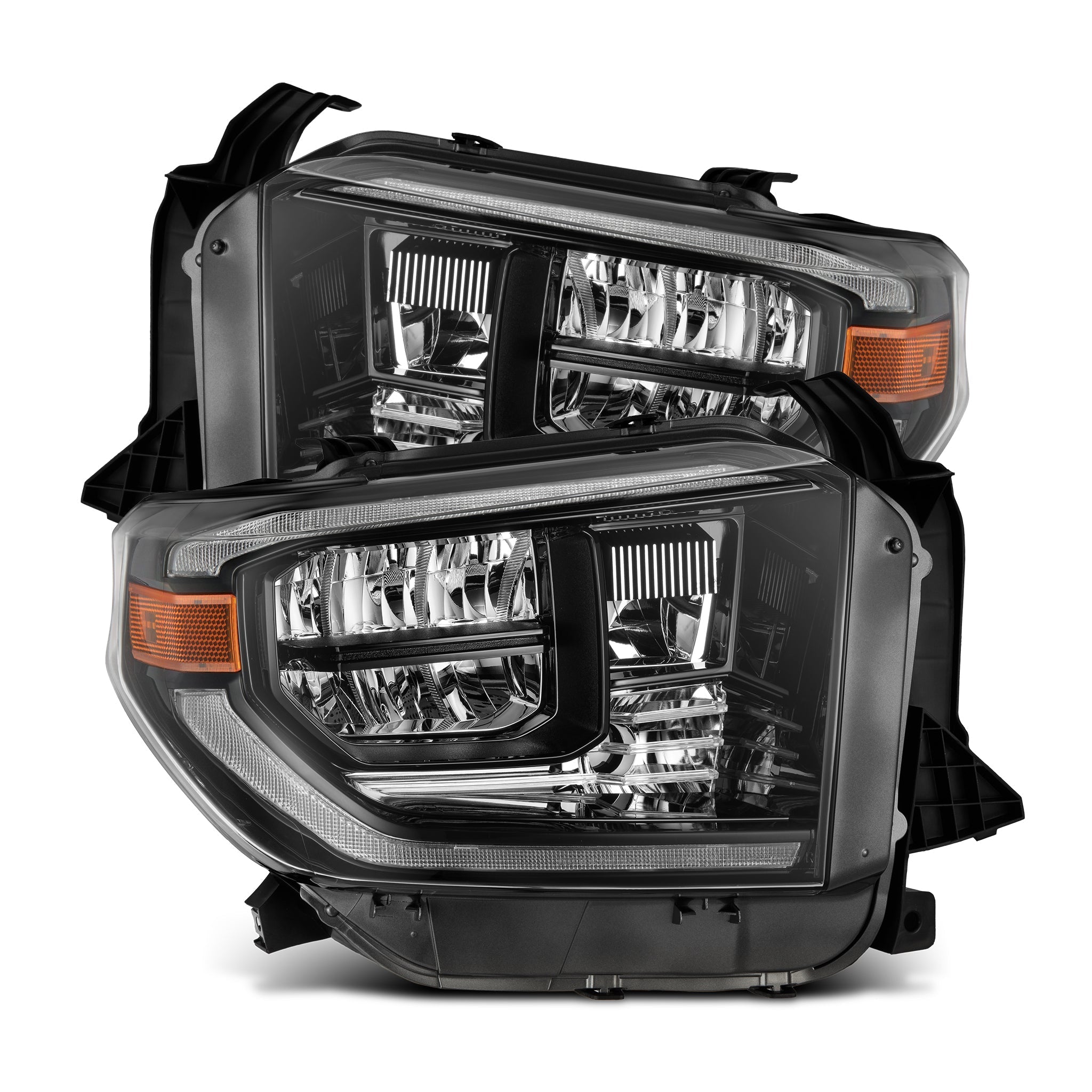 14-21 Toyota Tundra MK II LUXX-Series LED Crystal Headlights Alpha-Black - Apollo Off-Road