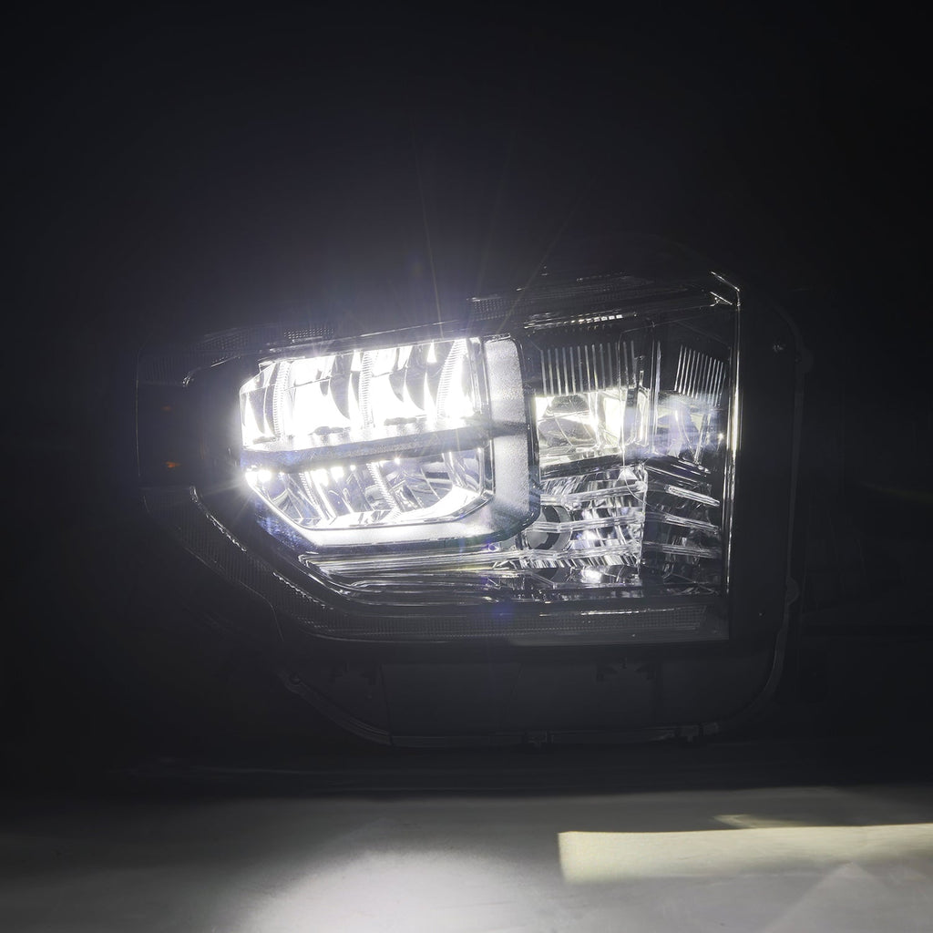 14-21 Toyota Tundra MK II LUXX-Series LED Crystal Headlights Alpha-Black - Apollo Off-Road