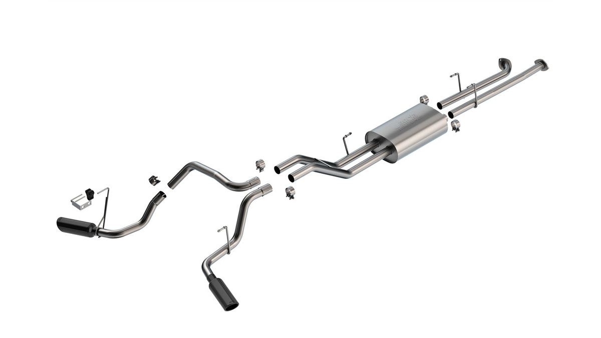 2007-2008 Toyota Tundra 5.7L V8 Cat-Back Exhaust System, Touring, Black Chrome Tips