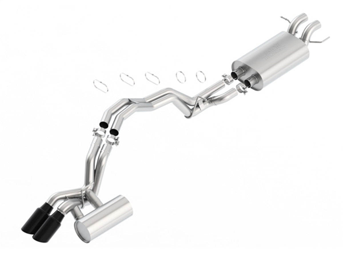 2018-2024 Ford Expedition / Lincoln Navigator 3.5L V6 Cat-Back Exhaust System, Touring, Black Chrome Tips