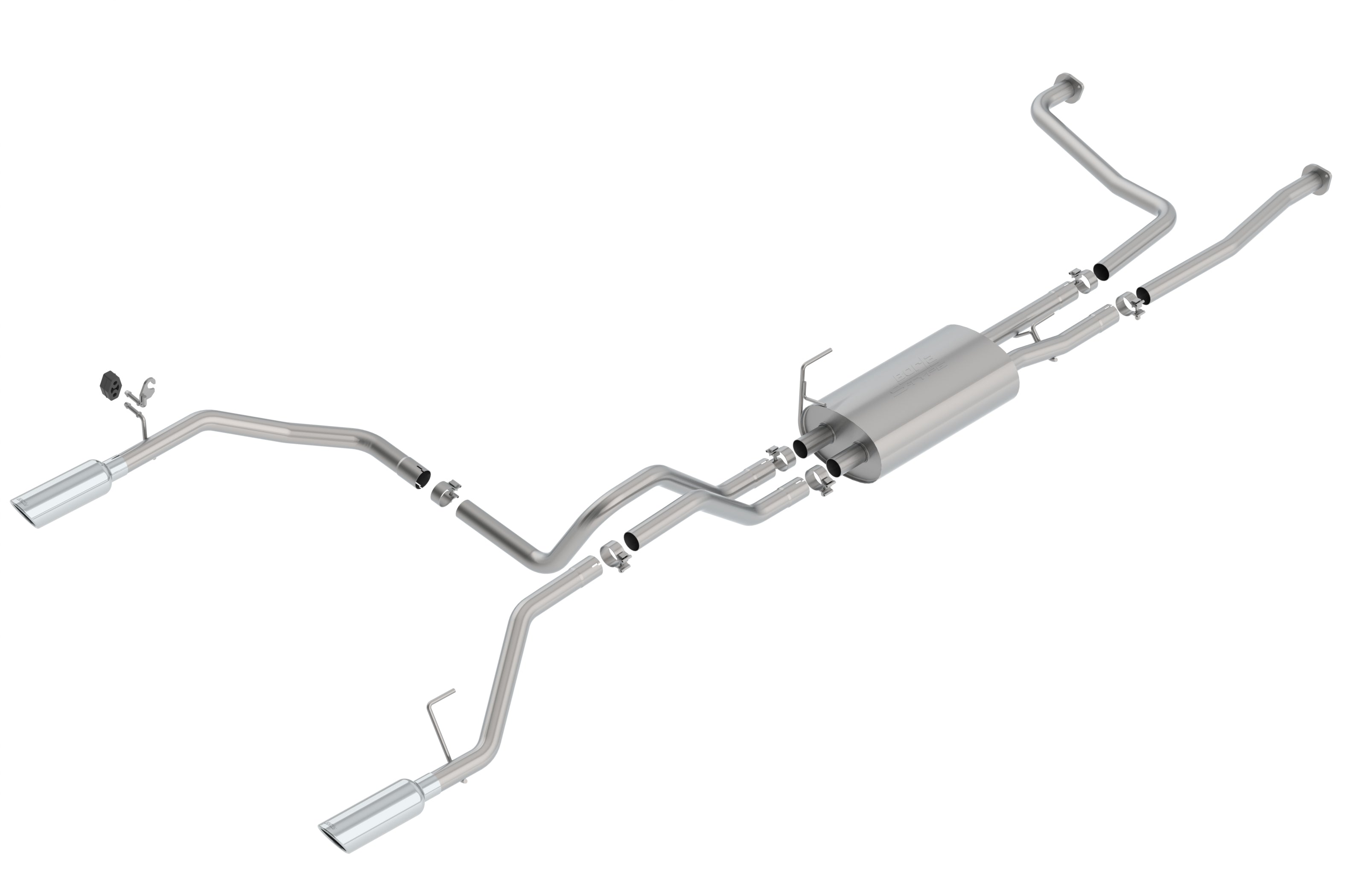 2017-2024 Nissan TITAN 5.6L V8 Cat-Back Exhaust System, S-Type, Chrome Tips