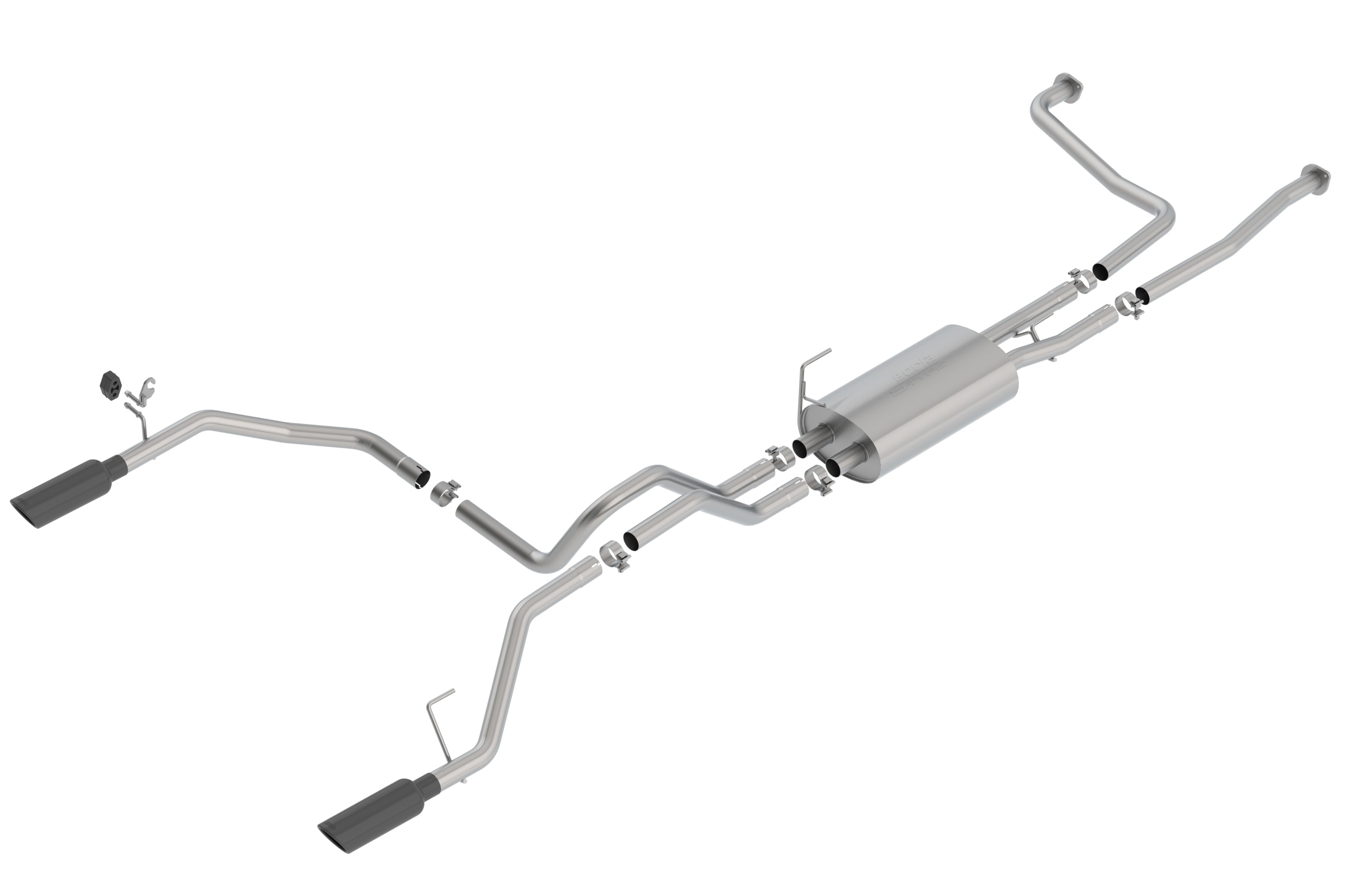 2017-2024 Nissan TITAN 5.6L V8 Cat-Back Exhaust System, S-Type, Black Chrome Tips