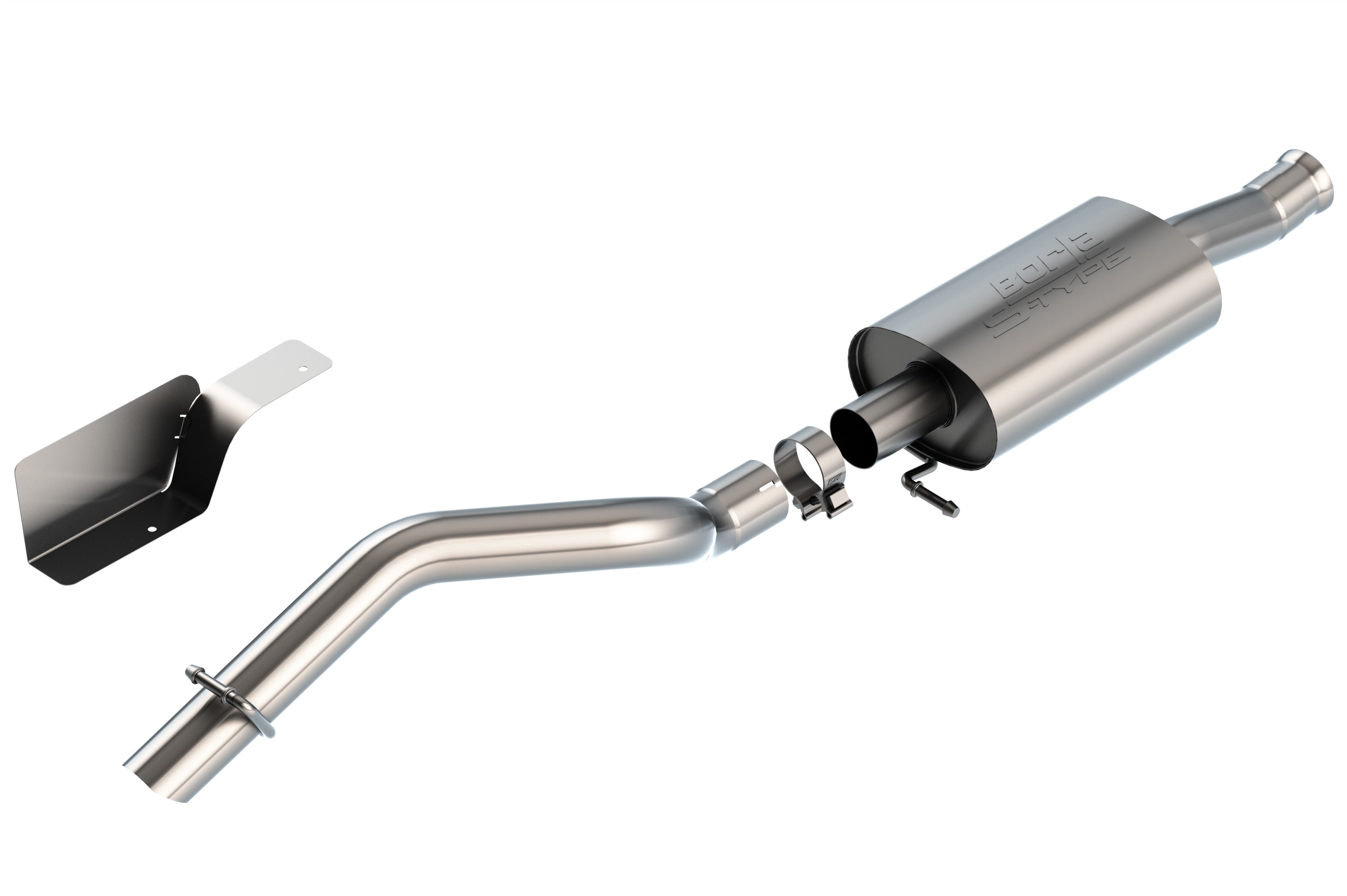 2018-2026 Jeep Wrangler JL 2.0L 4Cyl High Clearance Cat-Back Exhaust System, S-Type, Brushed Turn Down Tip