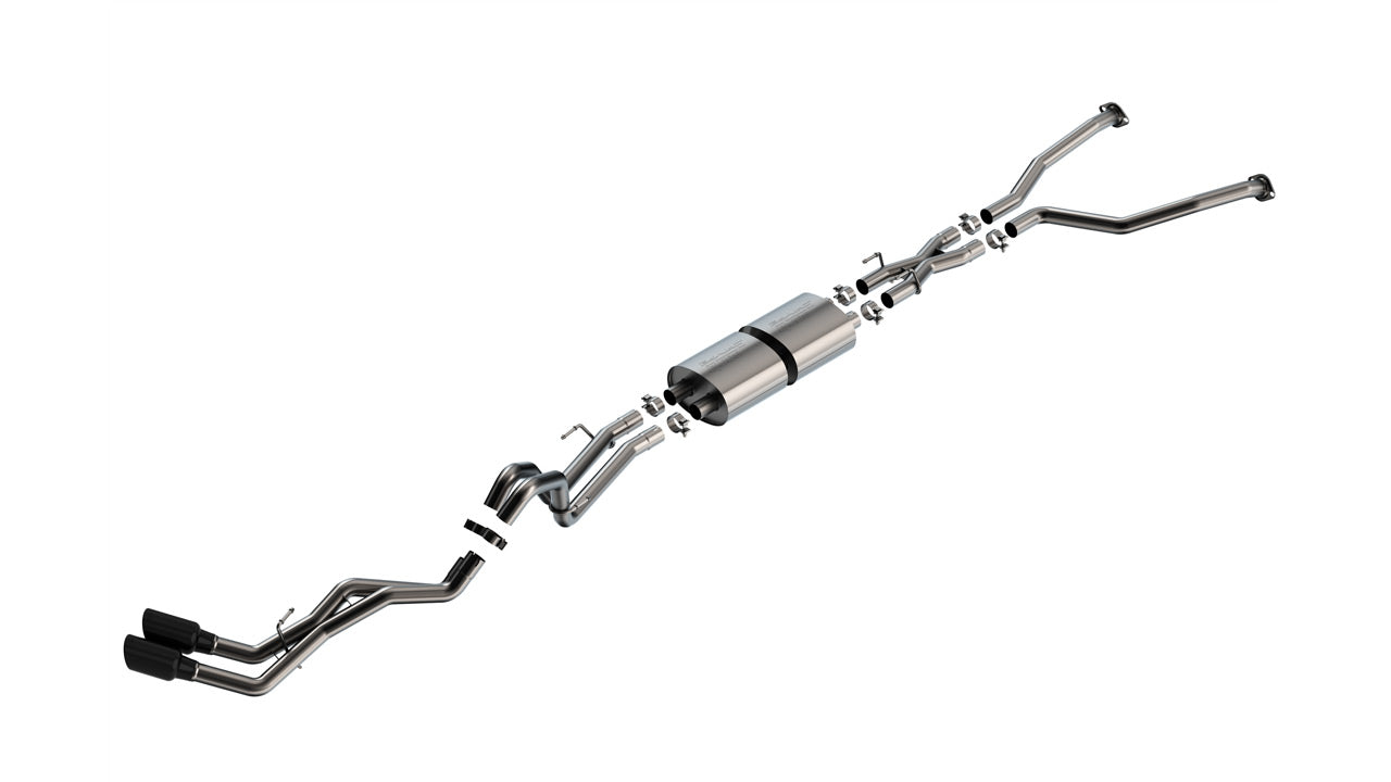 2022-2026 Toyota Tundra 3.4L V6 Cat-Back Exhaust System, S-Type, Black Chrome Tips