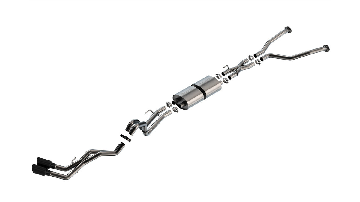 2022-2026 Toyota Tundra 3.4L V6 Cat-Back Exhaust System, S-Type, Black Chrome Tips