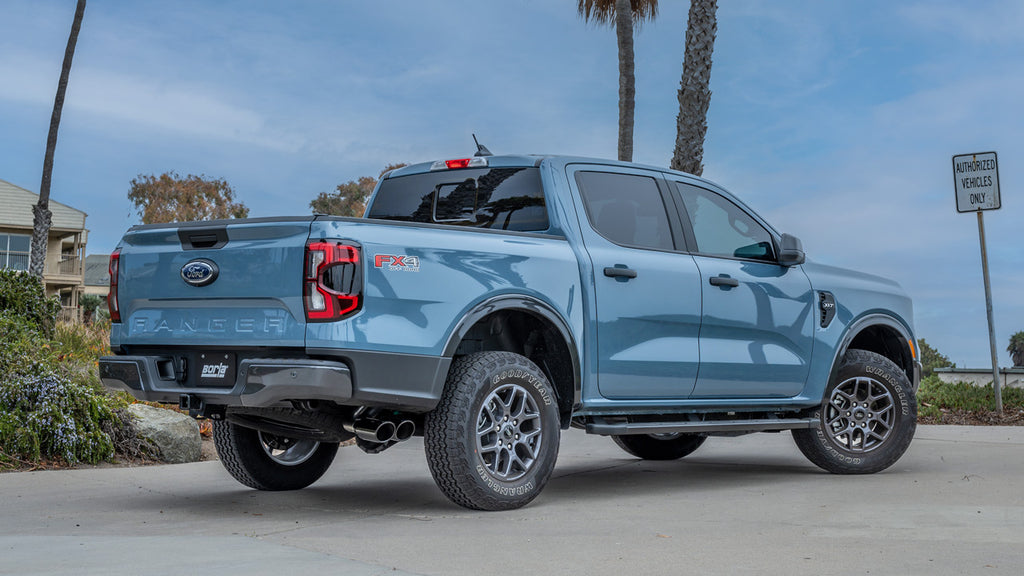 2024-2026 Ford Ranger 2.7L V6 Cat-Back Exhaust System, S-Type, Black Chrome Tips