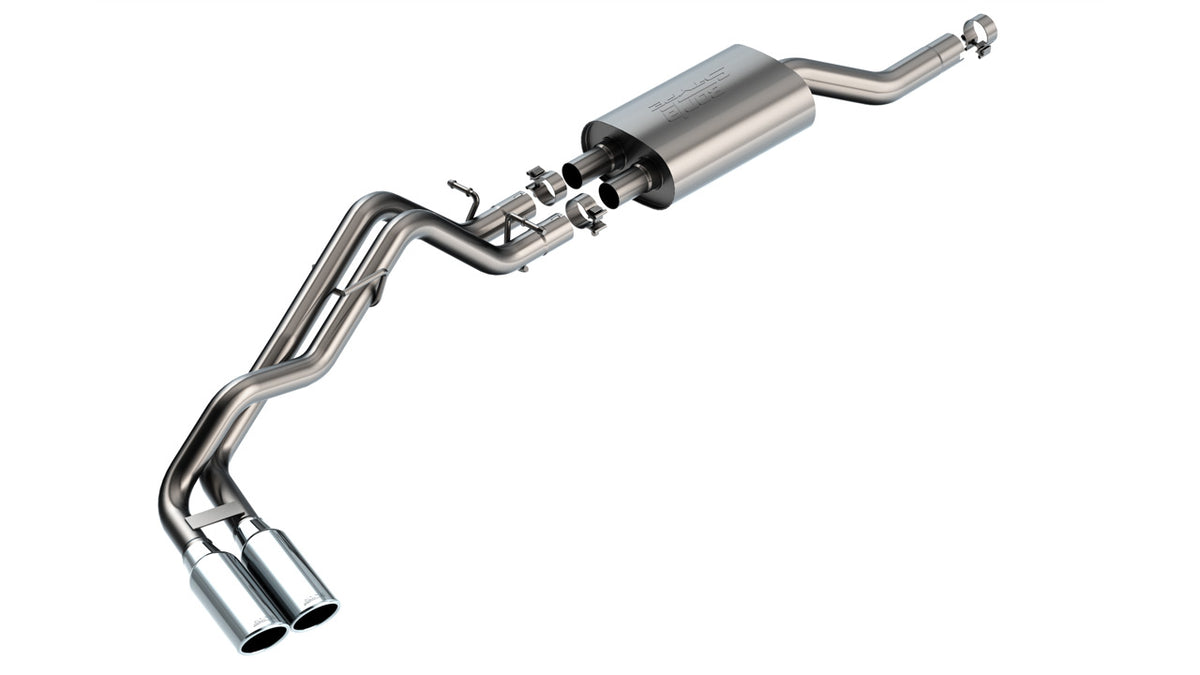 2024-2026 Ford Ranger 2.3L 4Cyl Cat-Back Exhaust System, S-Type, Chrome Tips