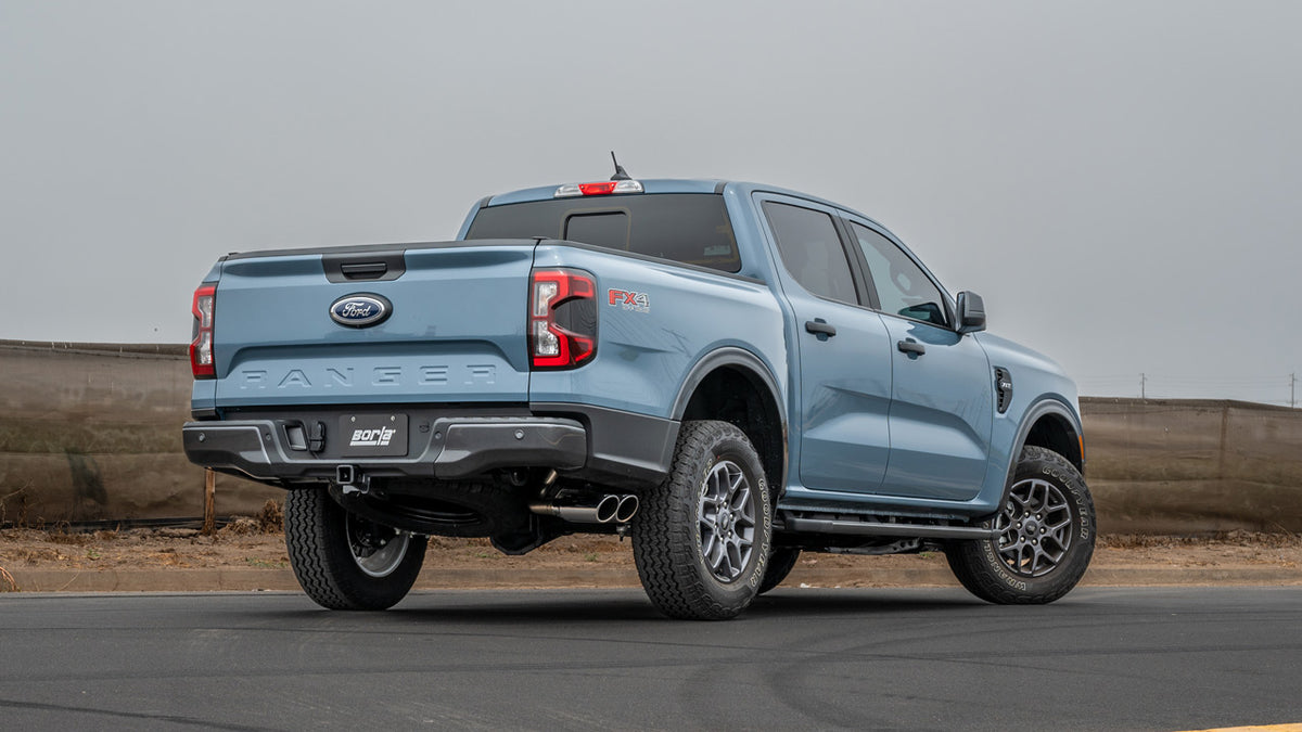 2024-2026 Ford Ranger 2.3L 4Cyl Cat-Back Exhaust System, S-Type, Chrome Tips