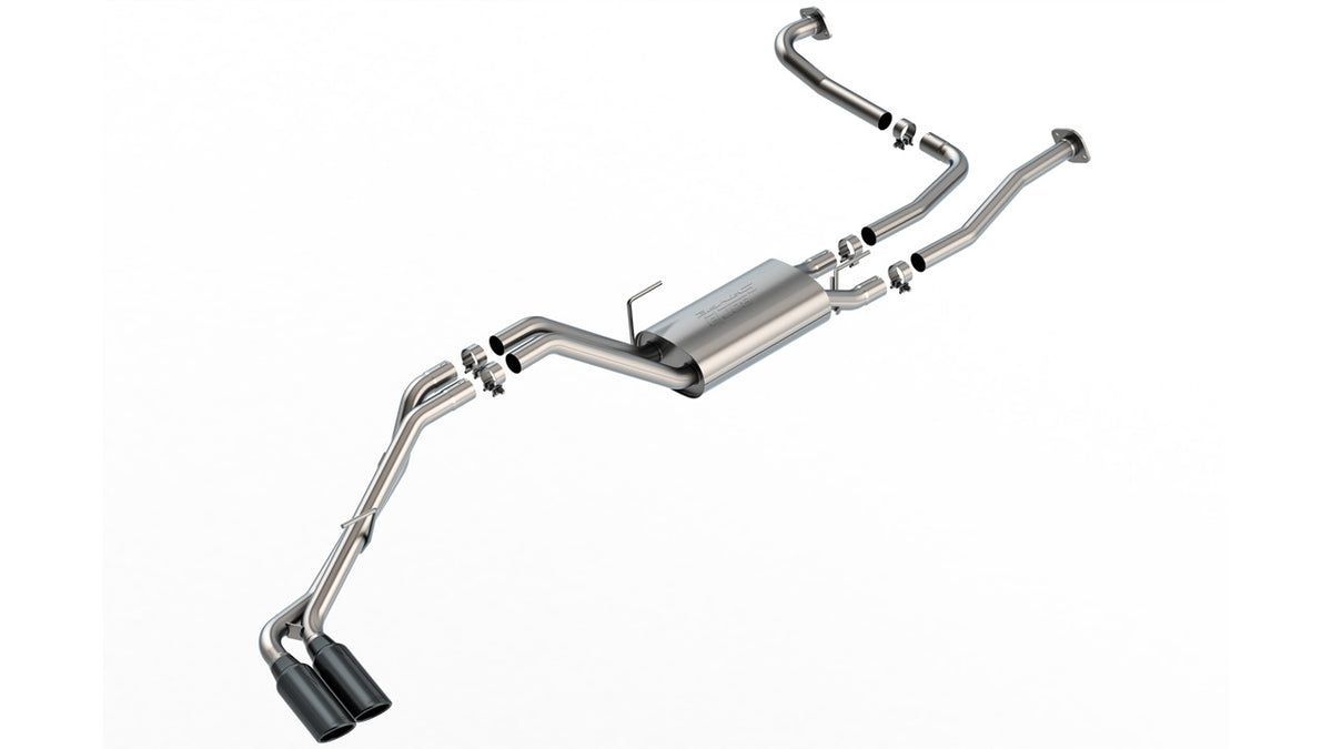 2022-2026 Nissan Frontier 3.8L V6 Cat-Back Exhaust System, S-Type, Black Chrome Tips