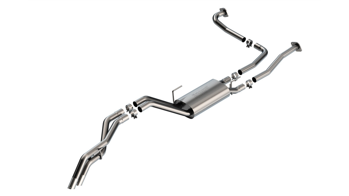 2022-2026 Nissan Frontier 3.8L V6 High Clearance Cat-Back Exhaust System, S-Type, Brushed Turn Down Tip