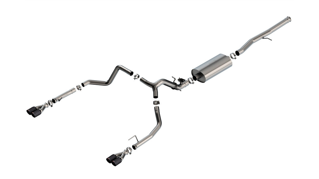2024-2026 Chevrolet Silverado 1500 / GMC Sierra 1500 6.2L V8 Cat-Back Exhaust System, Touring, Carbon Fiber Tips